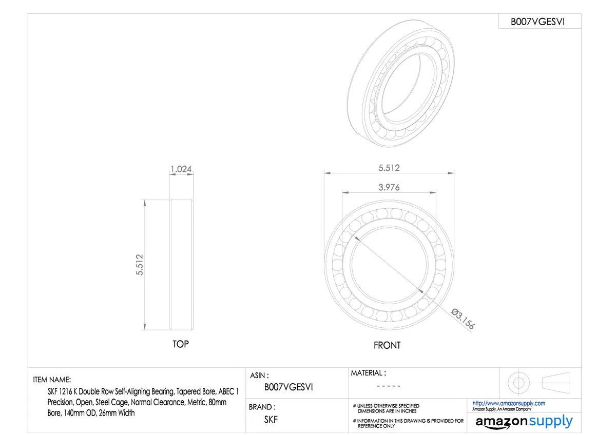 SKF Pendelkugellager 1216 K