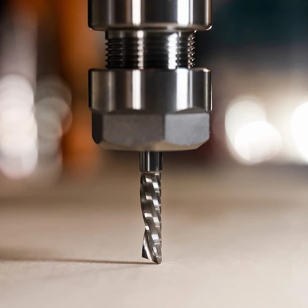 SpeTool 2 Stück Alu Fräser 8mm Schaft Einschneider VHM Fräser 32mm Schnittlänge Hartmetall Schaftfräser CNC Fräser Holz Für Oberfräse für Metall Aluminium Acryl Kunststoff