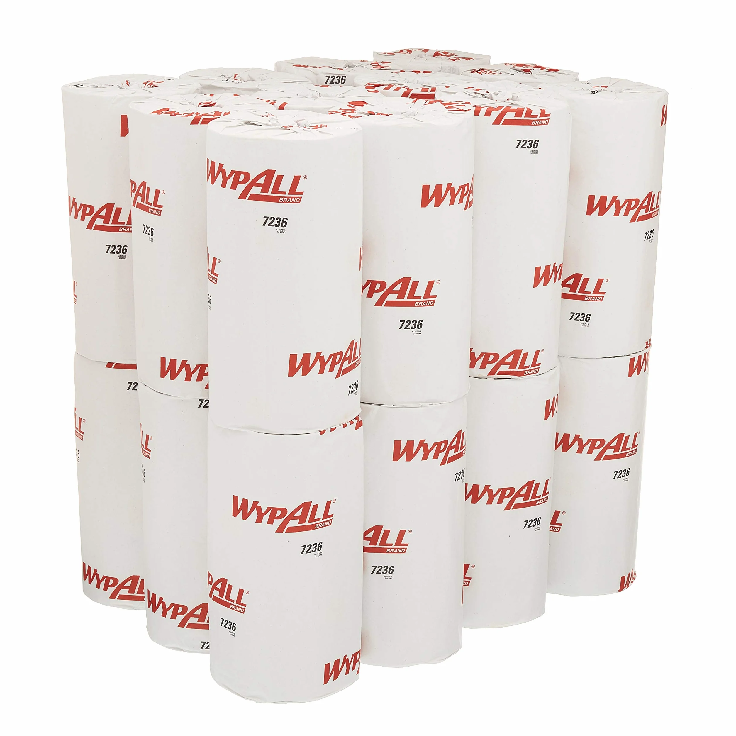 WypAll L10 Papier-Reinigungstücher für Lebensmittel und Hygiene 7236 – 1-lagige kompakte Reinigungstücher – 24 Rollen x 165 Papier-Wischtücher, weiß (insges. 3.960)