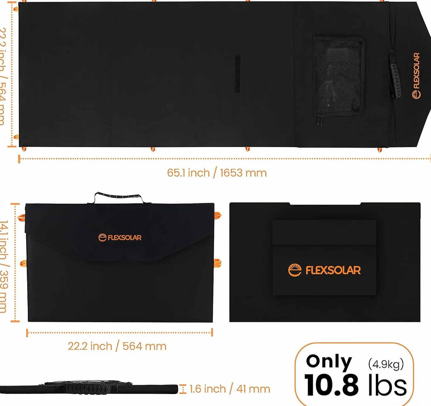 FlexSolar 120W faltbare Solarpanel-Ladegeräte 20-28V DC Ausgang, IP65 wasserdicht - Notstrom-Solarmodule für Camping, Wohnmobile & Haushalt - Kompatibel mit Powerstations, Generatoren