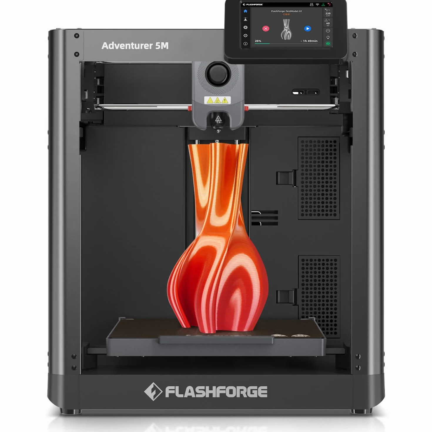 FLASHFORGE Adventurer 5M 3D Drucker, Voll Auto-Kalibrierungsdruck mit 1-klick Max 600mm/s Geschwindigkeit, Vollmetall-CoreXY-Struktur Präzises Drucken, Einfache Wartung Düse, Druckgröße 220x220x220mm