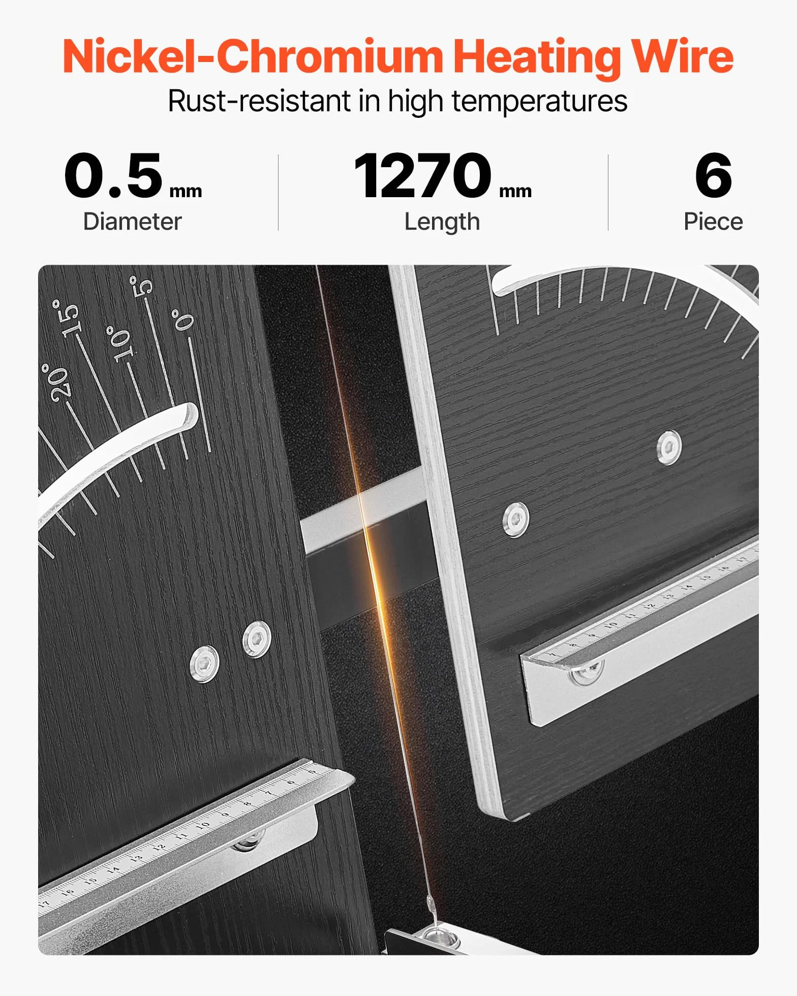 VEVOR Styroporschneider, 200 W, Heißdrahtschneider mit 6 Nickel-Chrom-Heizdrähten, professionelles elektrisches Schneidewerkzeug mit 1150 mm max. Schnittlänge für Schaum, Schwamm, KT-Platten