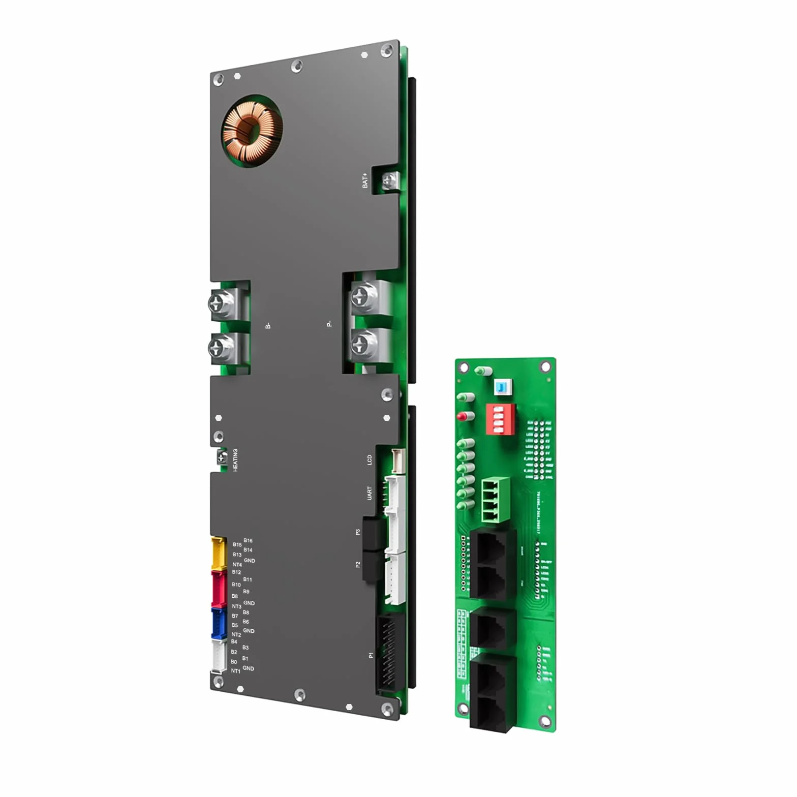 JKBMS Wechselrichter BMS 8S-16S 24V-48V 150A - V19 Home Energiespeicher BMS mit UART für neues Display, 2A Active Balance, Integriertes Bluetooth, RS485 & CAN, für Solaranlage (JK-PB2A16S15P V19)