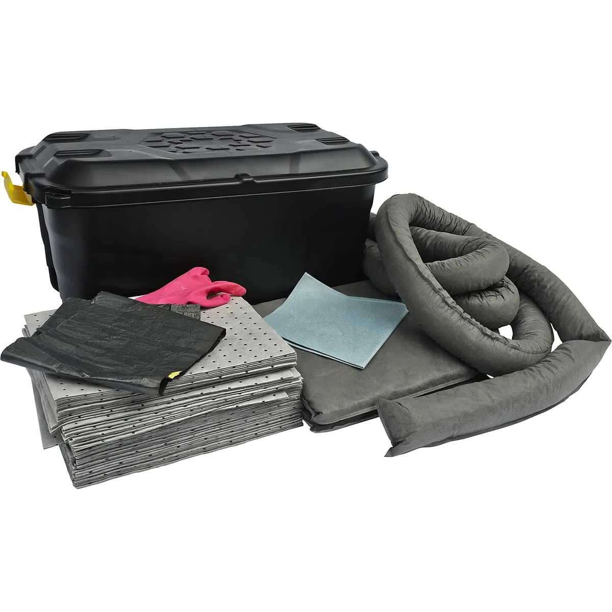eurokraft | Leckage-Notfallset in Rollkoffer | Bindung 75 l | Ausführung universal | Grau