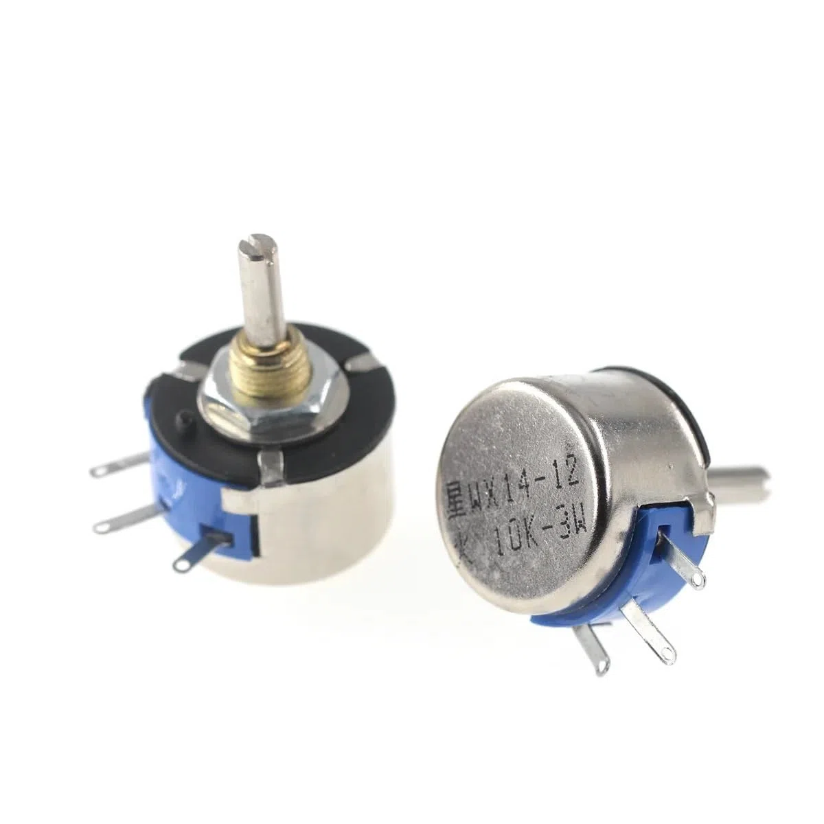 eufeifeiegds 5 Stücke WX14-12 3W Einzelspulenpotentiometer Ohne Verriegelung 470 Ohm 1K 2K2 4K7 10K Runde Drahtpotentiometer wefeiegds(6.8K Ohm)
