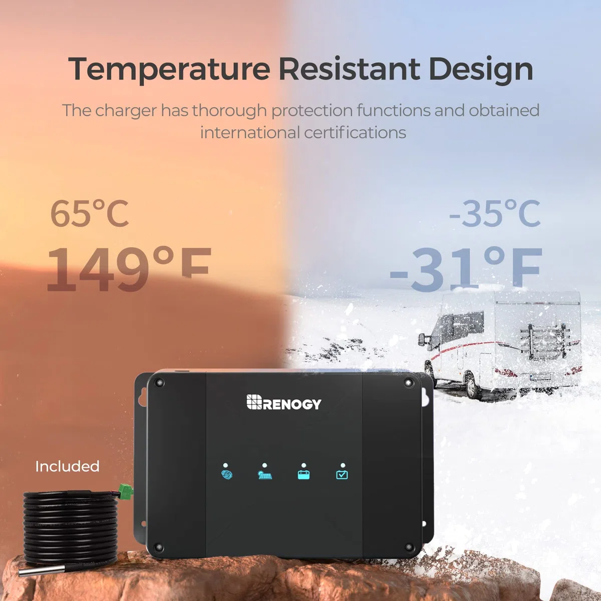 Renogy 50A DCDC Batterieladegerät mppt solarladeregler ladebooster 12V netzunabhängig für Starterbatterie und Versorgungsbatterie Wohnmobil, Wohnwagen