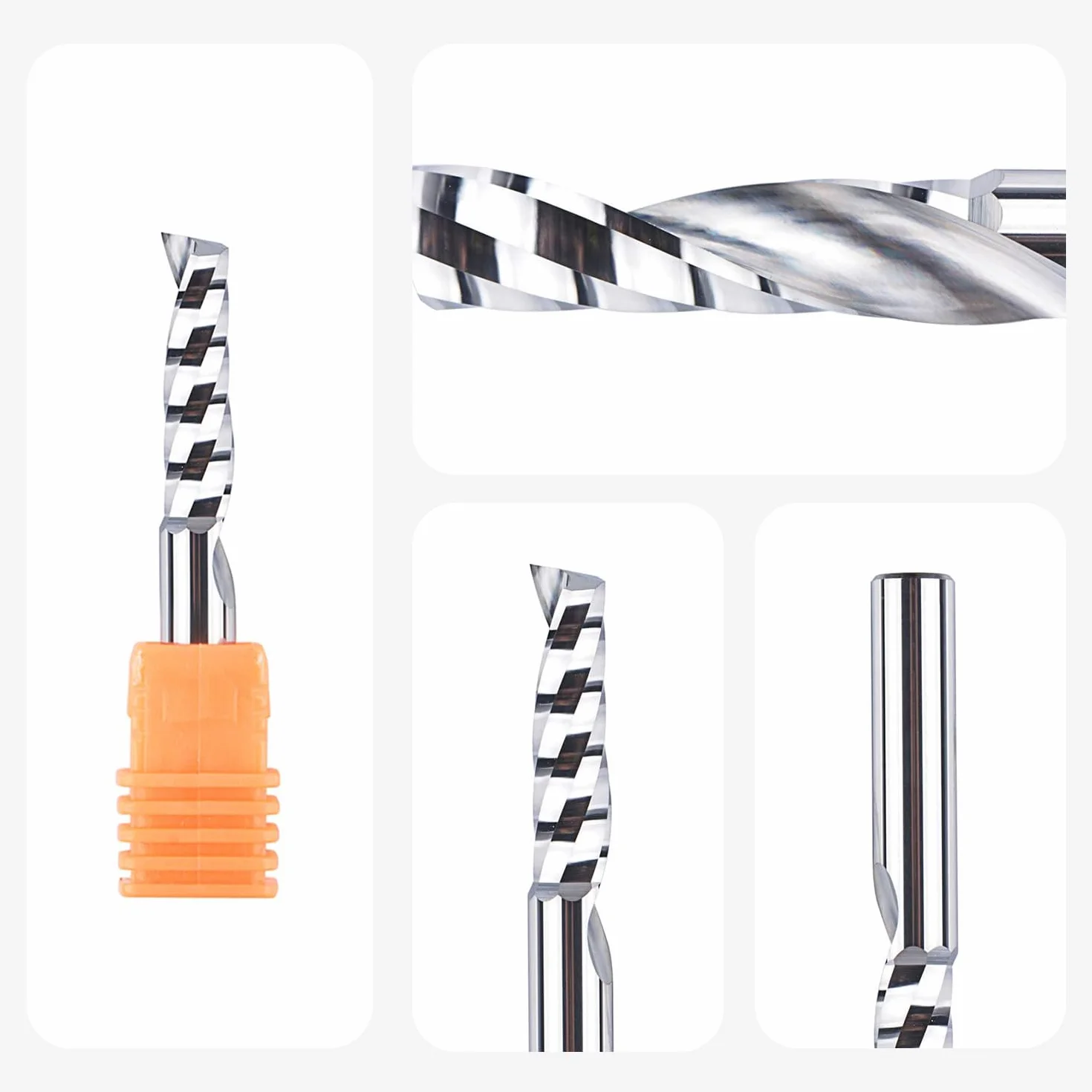 SpeTool 2 Stück Alu Fräser 8mm Schaft Einschneider VHM Fräser 32mm Schnittlänge Hartmetall Schaftfräser CNC Fräser Holz Für Oberfräse für Metall Aluminium Acryl Kunststoff