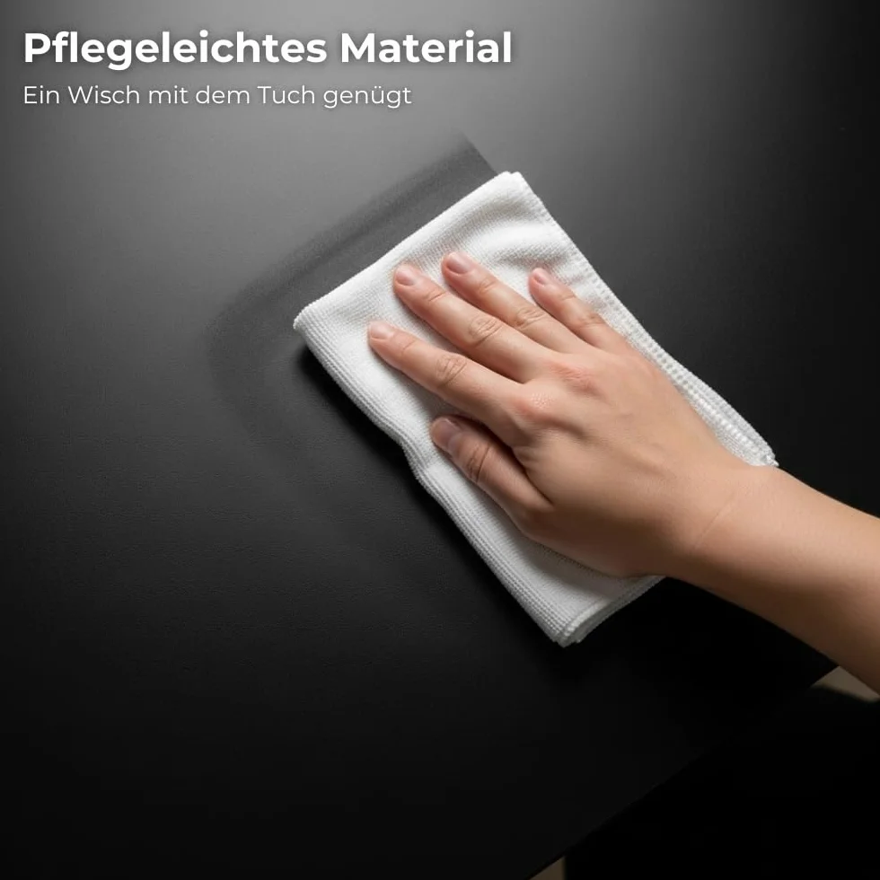 AUPROTEC Tischplatte 25mm schwarz 120x80 cm I Spanplatte mit 2mm ABS Kante & PU-Verleimung I melaminharzbeschichtet I robust & wasserabweisend