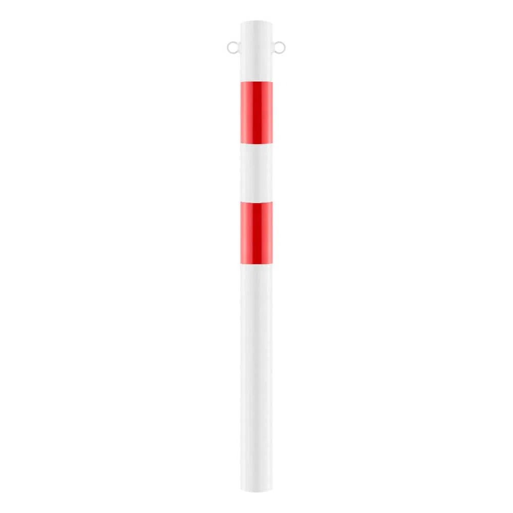 ROBUSTO Kettenpfosten-Set STAHL, rot/w, Ø 6 cm, 100 cm, Art.-Nr. 37137 | Kettenpfosten | Absperrpfosten | Absperrkette