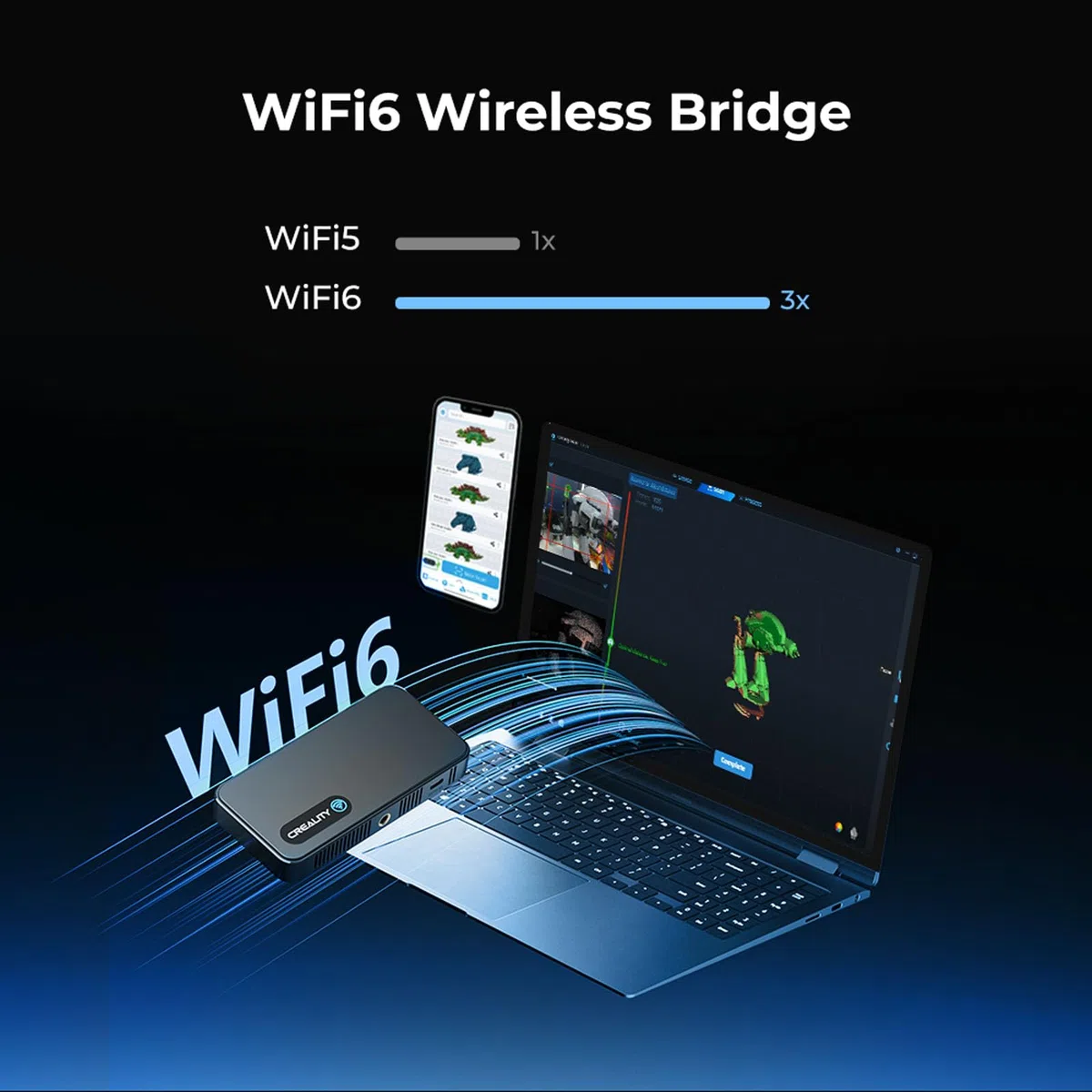 CREALITY 3D-Scanner Cr-Scan Ferret Wireless Scaning-Kit, WLAN6-Wireless-Brücke, Kapazitätssteigerung um 10%+, intuitive Indikatoren und geringem Stromverbrauch Ferret/Ferret SE
