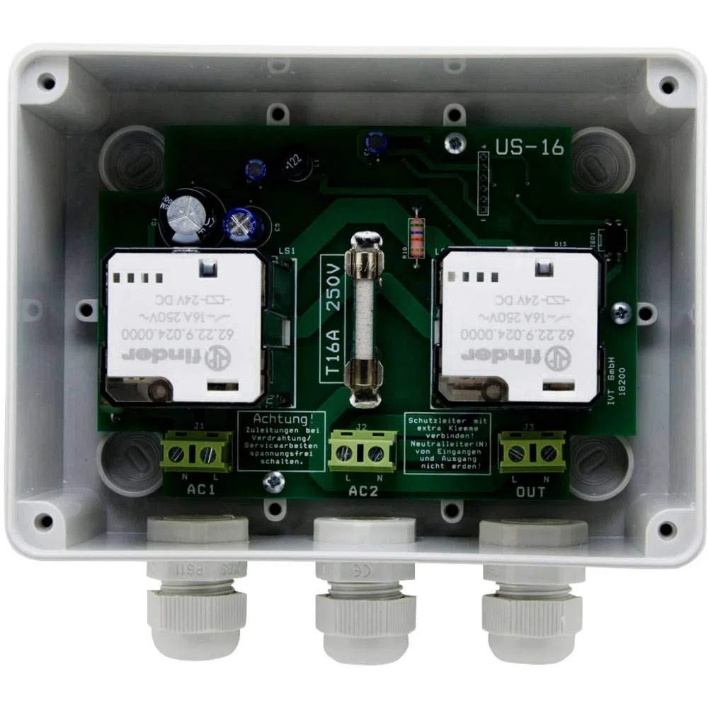 IVT Umschaltstation US-16 230V AC 16A 3600W Netzvorrangschaltung Prioritätenschaltung präzise Umschaltung Landstrom/Wechselrichterstrom bis 2700VA