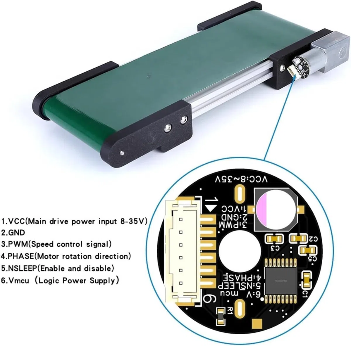 Förderband 320 mm Mini-Förderband PU-Gurt Verkaufsautomat DC-Schiene Frachtspur Automatisches Förderband Automatisiertes Lernen
