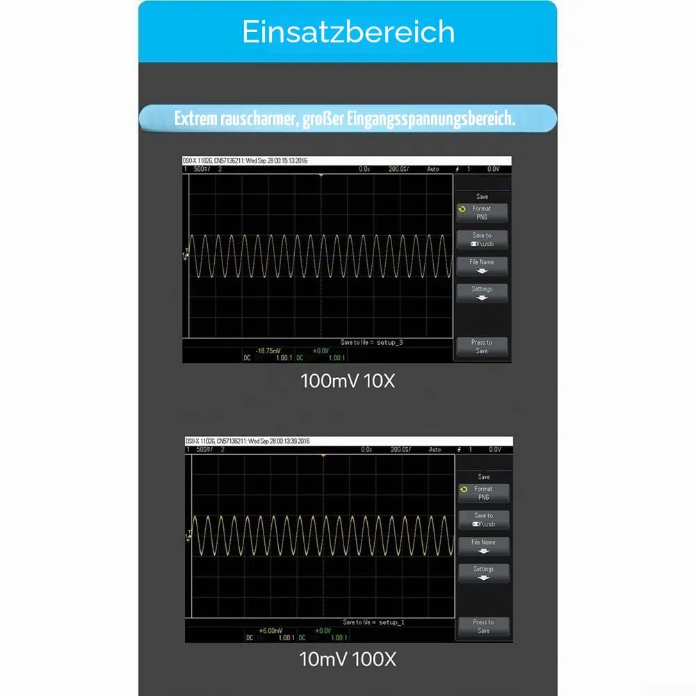 SPORTARC T100 1X/10X/100X Oszilloskop-Differentialsonde, 10 m Bandbreite zur Verstärkung schwacher Signale, unterstützt Differential und einseitiger Eingang, 059V78U3QEWLIQ5S2UEBT3V67WQ0S0