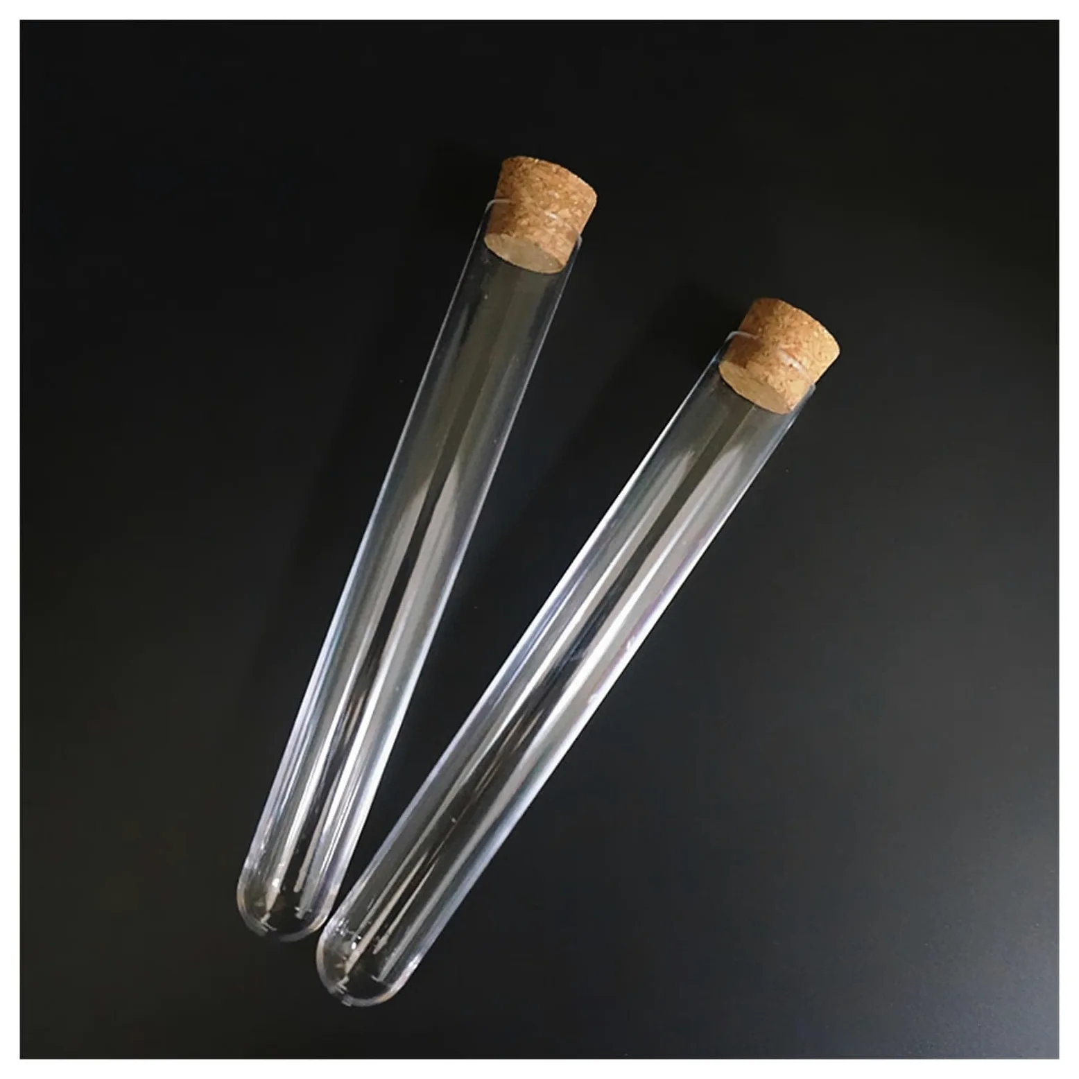 YYJzsw 10 Stück 20 Stück 50 Stück 100 Stück 20 X 150 Mm Durchsichtige Kunststoff-Reagenzgläser Mit Korkkappe For Das Labor(100pcs)