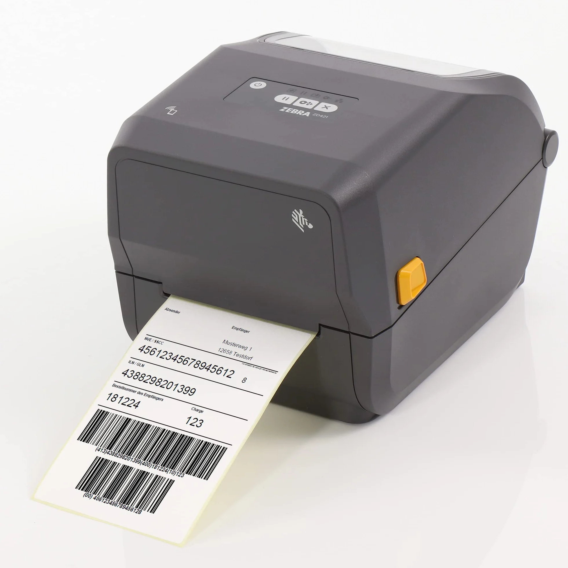 ZEBRA ZD421t Drucker mit Abreißkante - 300 DPI - Thermodirekt, Thermotransfer - 108 mm max. Druckbreite, Bluetooth (BLE), LAN, USB, USB-Host Schnittstellen (ZD4A043-30EE00EZ)