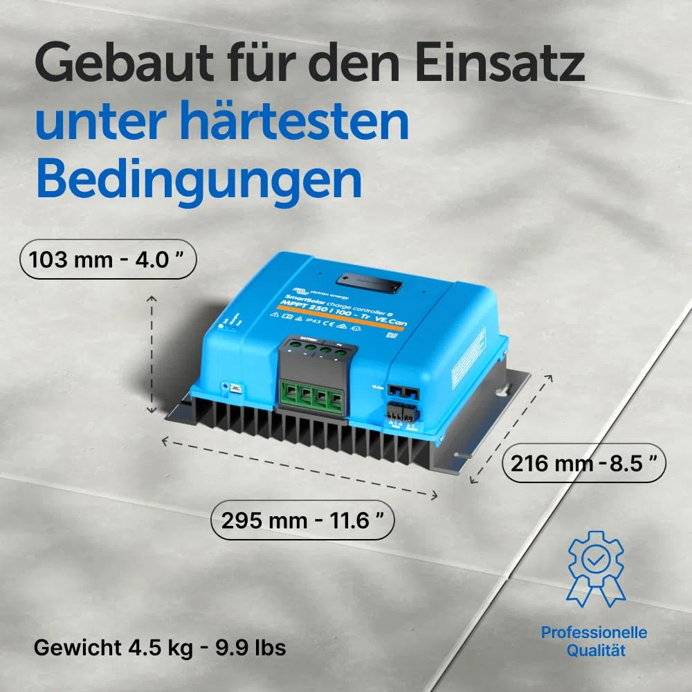 Victron Energy SmartSolar MPPT TR VE.Can 250V 100 Amp 12/24/36/48-Volt Solar Laderegler (Bluetooth)