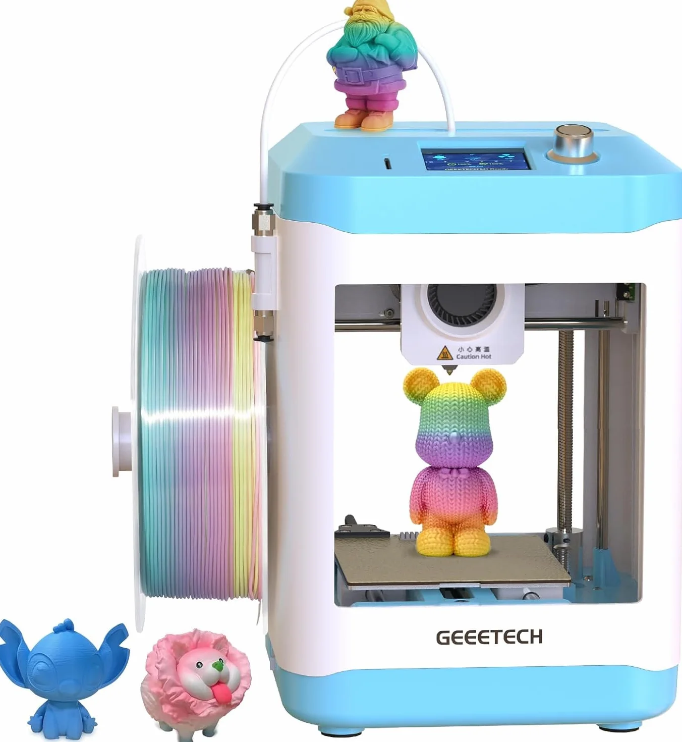 GIANTARM GEEETECH M1 3D-Drucker, Auto Nivellierung Mini 3D-Drucker für Anfänger, Direkt angetriebener Extruder, 250mm/s schnellere Druckgeschwindigkeit, Druckgröße 100 * 110 * 100mm