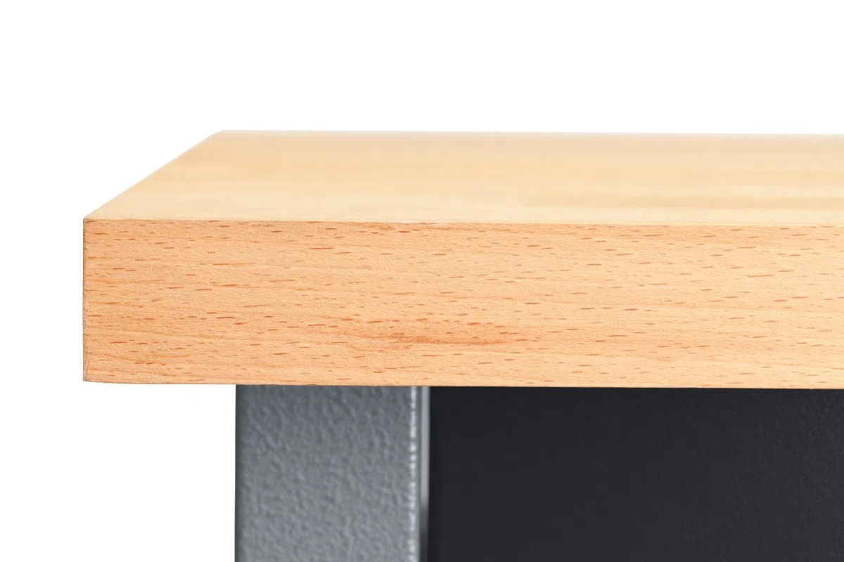 Küpper Werkbank 12579, 170 x 60 x 84 cm, 6 Schubladen, 1 Tür, 300 kg Traglast, 30 mm Massive Buchenarbeitsplatte (Schwarz)