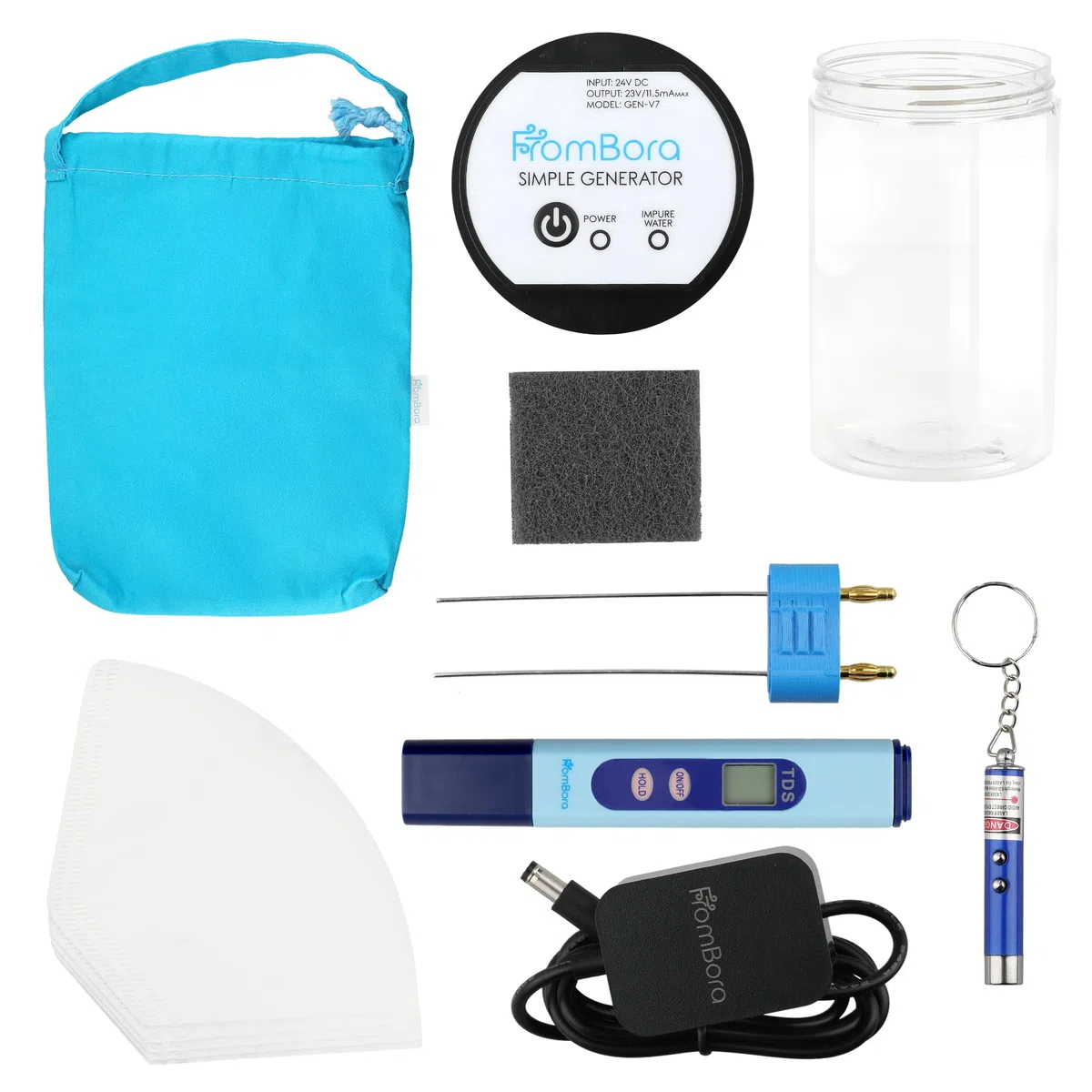 Kolloidales Silbergenerator-Kit - 99,99% reiner Silberdraht, TDS-Messgerät, Laser, Glas & Reisetasche - Konstantstrommaschine für echte Nanopartikel zu Hause