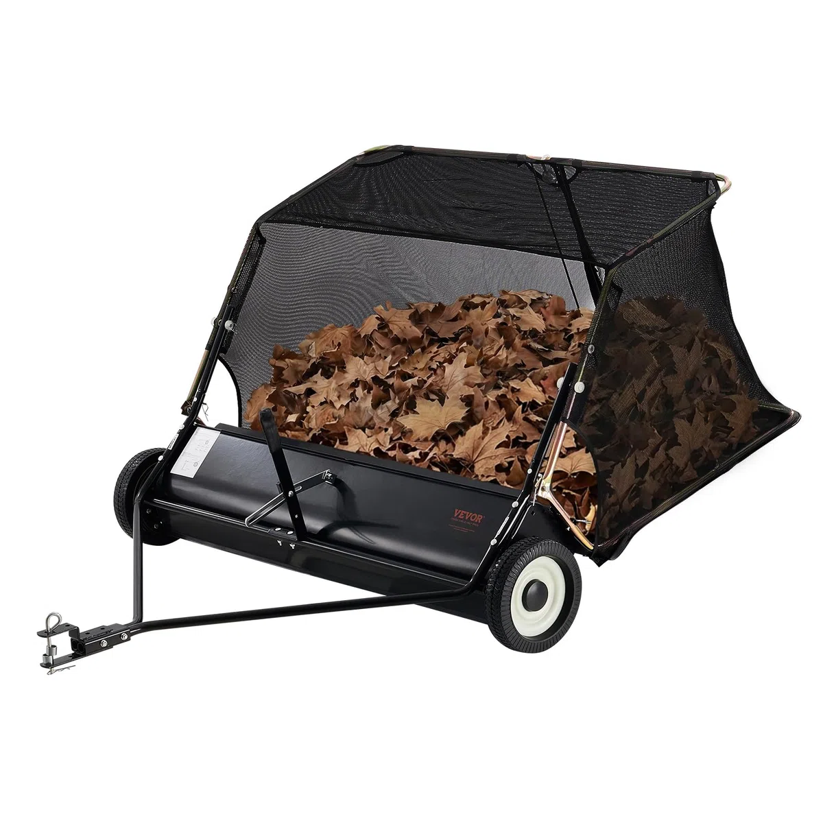 VEVOR Rasenkehrmaschine, 132 cm Kehrbreite, Laubkehrmaschine mit verstellbare Kehrhöhe, Rasenkehrer mit 736 L, Laubkehrer, Anhänge-Kehrmaschine für Rasentraktor, Garten, Hof, Rasenpflege