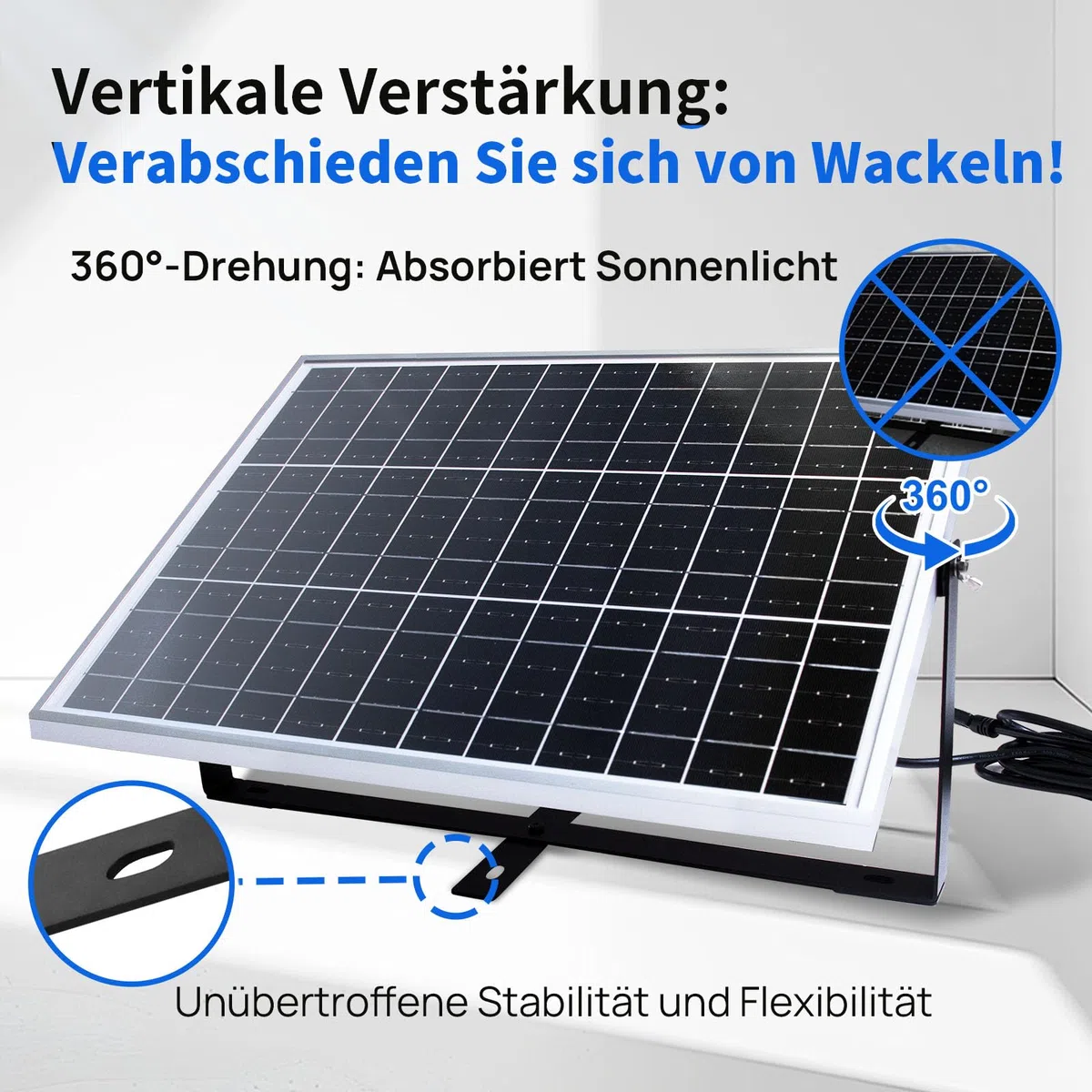 ECO-WORTHY 25W 12V Solar Batterieladegerät, 25W wasserdichtes Solarpanel Kit + verstellbare Halterung + verbesserter Laderegler, geeignet für 12V Batterie in Auto, Wohnmobil, Marine Boot, Motorräd