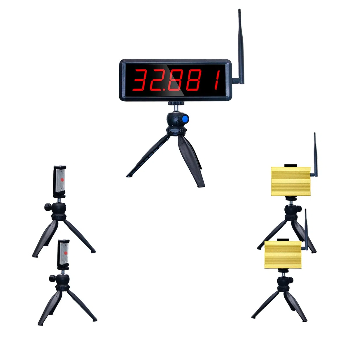 Wireless Laser Timer für Sprints, Laser Sprint Timer System für Track 40 60 Yard Dash, Rennuhr Renntimer Stoppuhr für Running Speed Tranning Skating Bahn Feld Time Motorrad (2 Sets)
