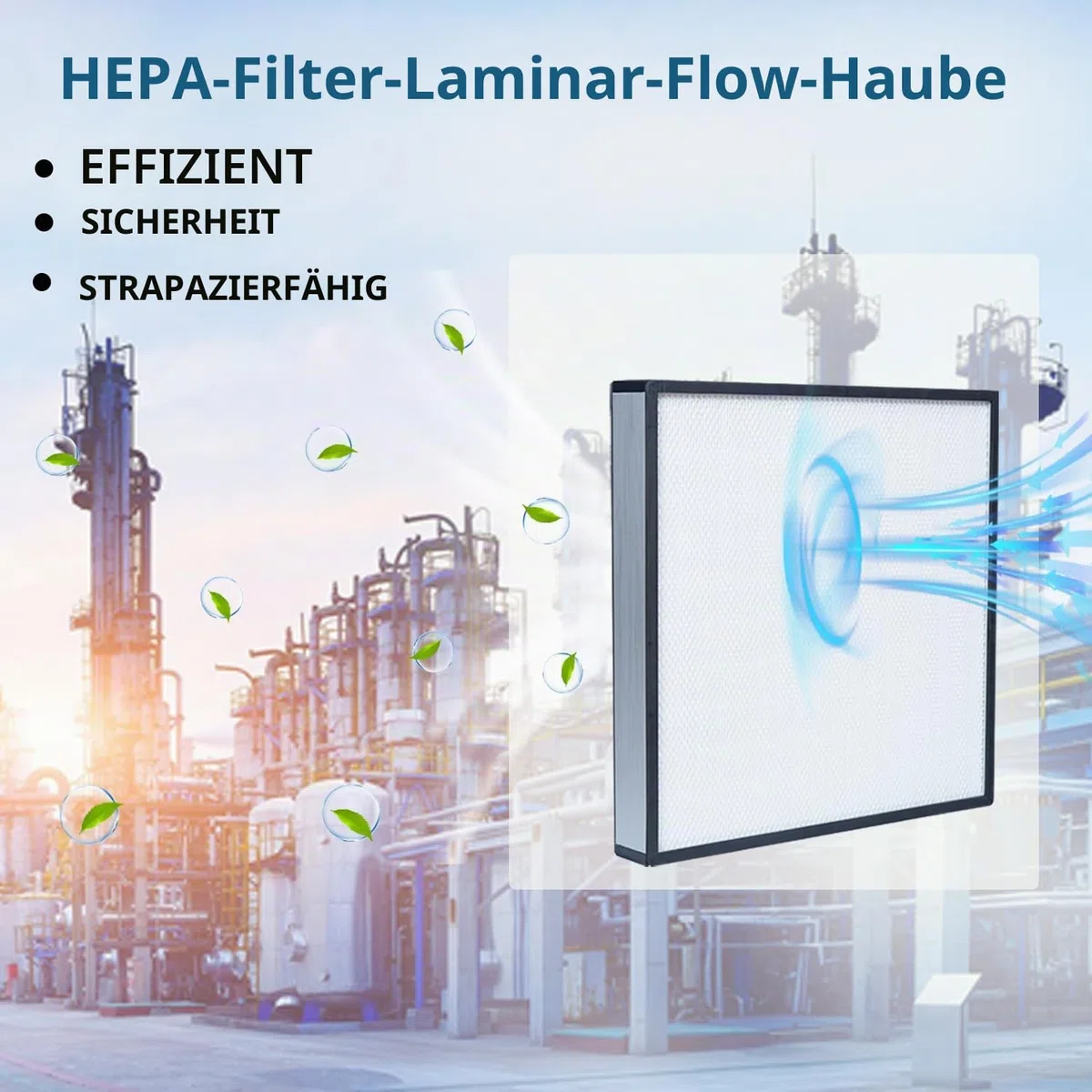 FFU, HEPA H14 Laminar Flow Hood Filter Ersatz-Set, 1 Stück, aktualisierte Lüfterfiltereinheit, kompatibel mit Laminar Flow Hood FFU 57,4 x 57,4 cm, 100/ISO Level 5 Sauberkeit, Pilz mit