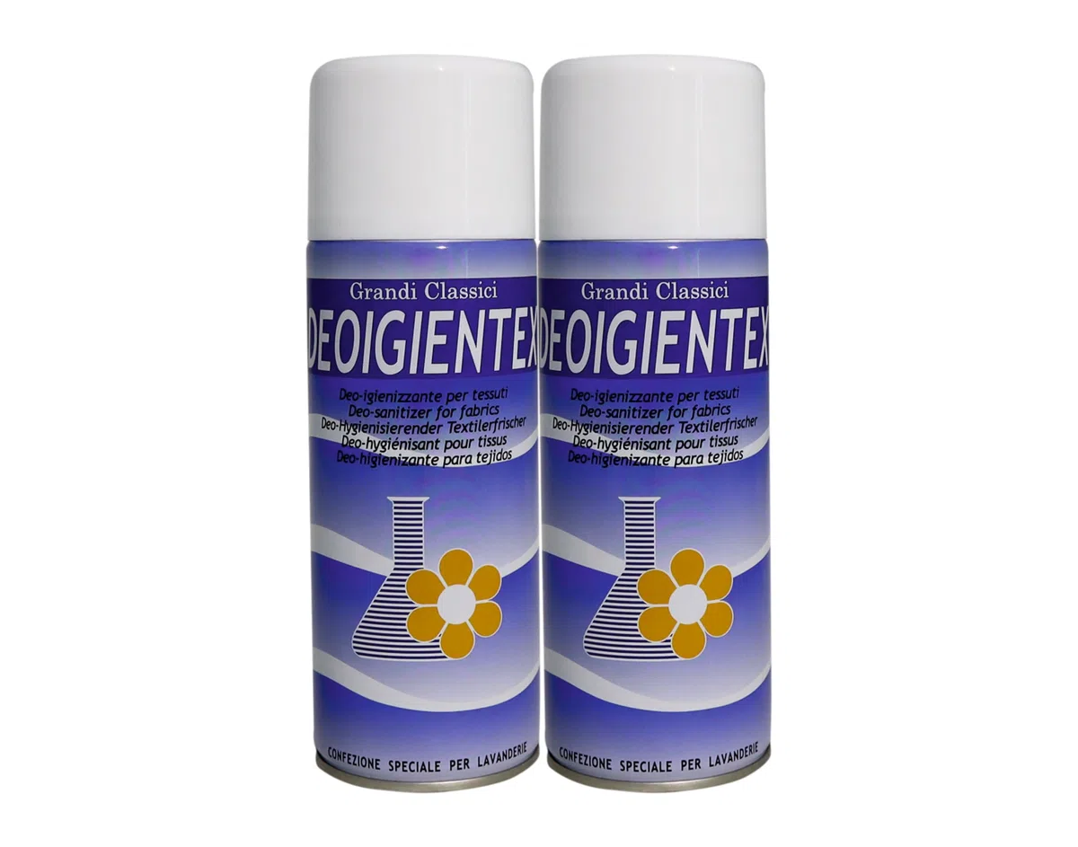 HOME PRO Deo Igientex Desinfektionsspray für Stoffe, Raumduft, Lufterfrischer, Innenraum, desinfiziert Kleidung, Stoffschoner, Essen, Gerüche, Schrank, 4 x 400 ml