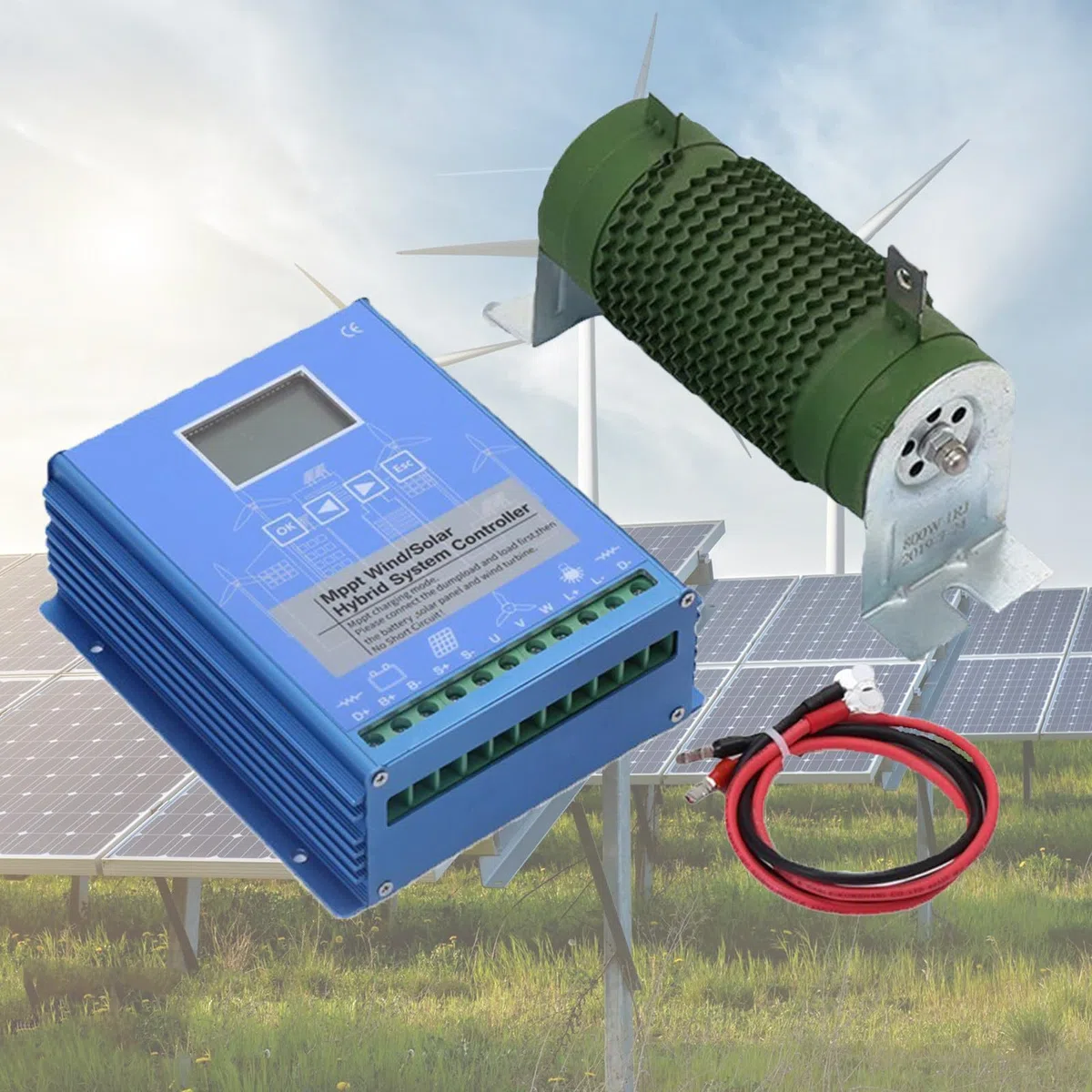 Wind Solar Hybrid System MPPT Laderegler, 3000W Solarladeregler 12V /24V/48V,mit LCD Display mppt-solarladeregler, Für Windkraft und Solarenergie 48V