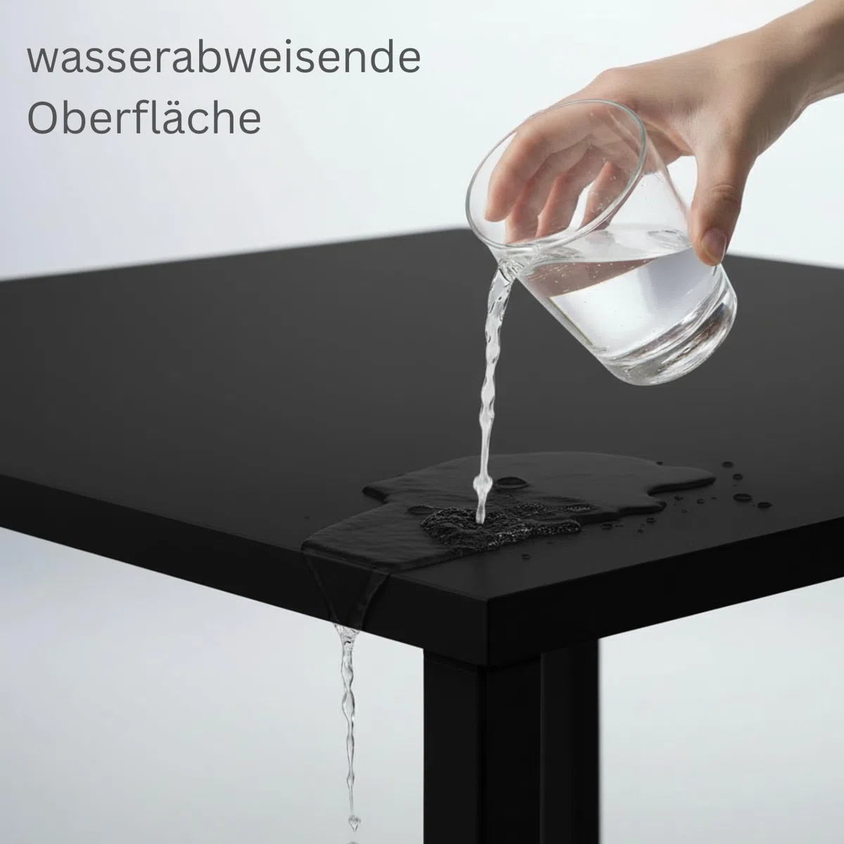 AUPROTEC Tischplatte 25mm schwarz 120x80 cm I Spanplatte mit 2mm ABS Kante & PU-Verleimung I melaminharzbeschichtet I robust & wasserabweisend