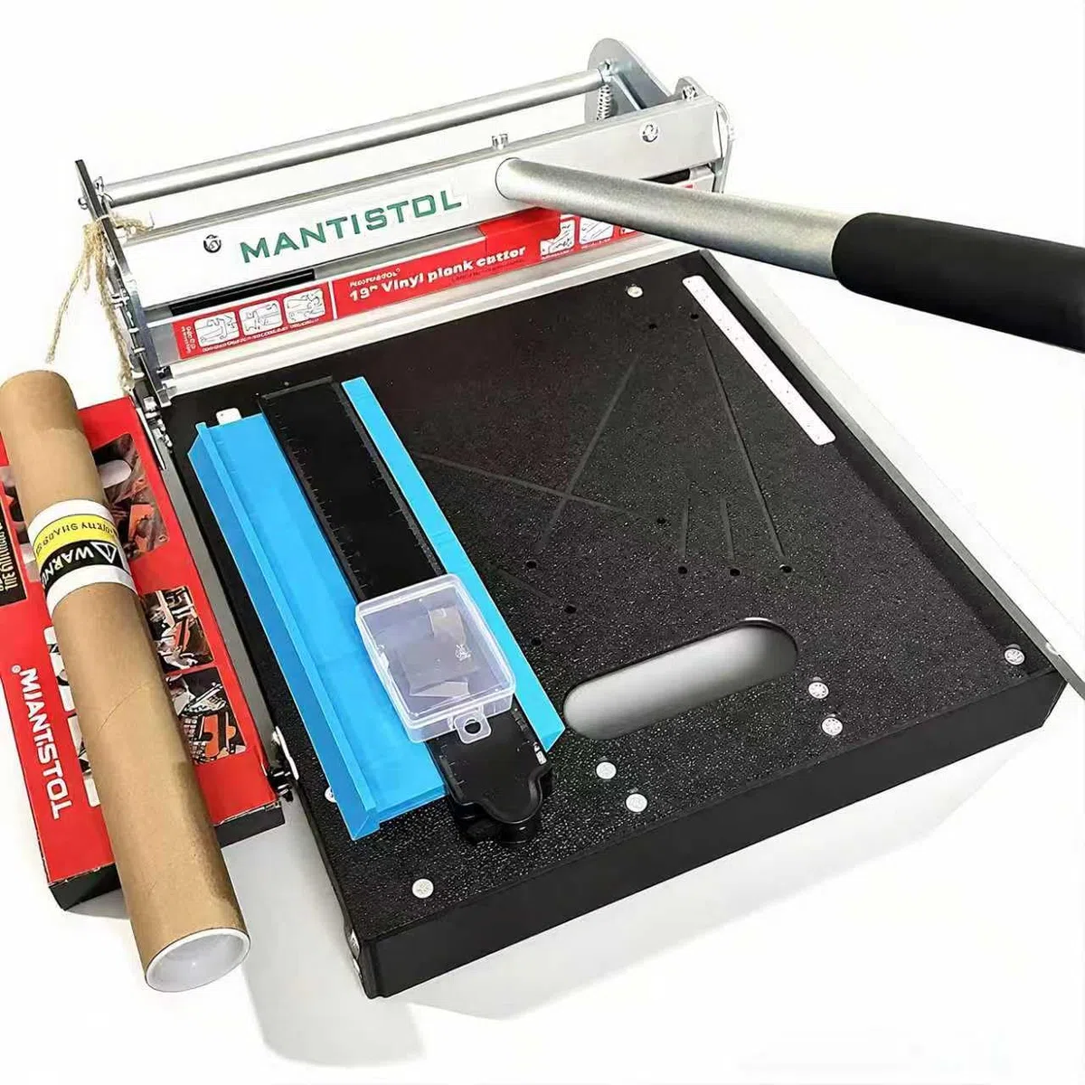 Pro Bodenschneider mit starrem Kern und extra Klinge, schneidet LVP, WPC, LVT, SPC, VCT, PVC für komplexe Arbeiten. Kein Absplittern, kein Strom erforderlich