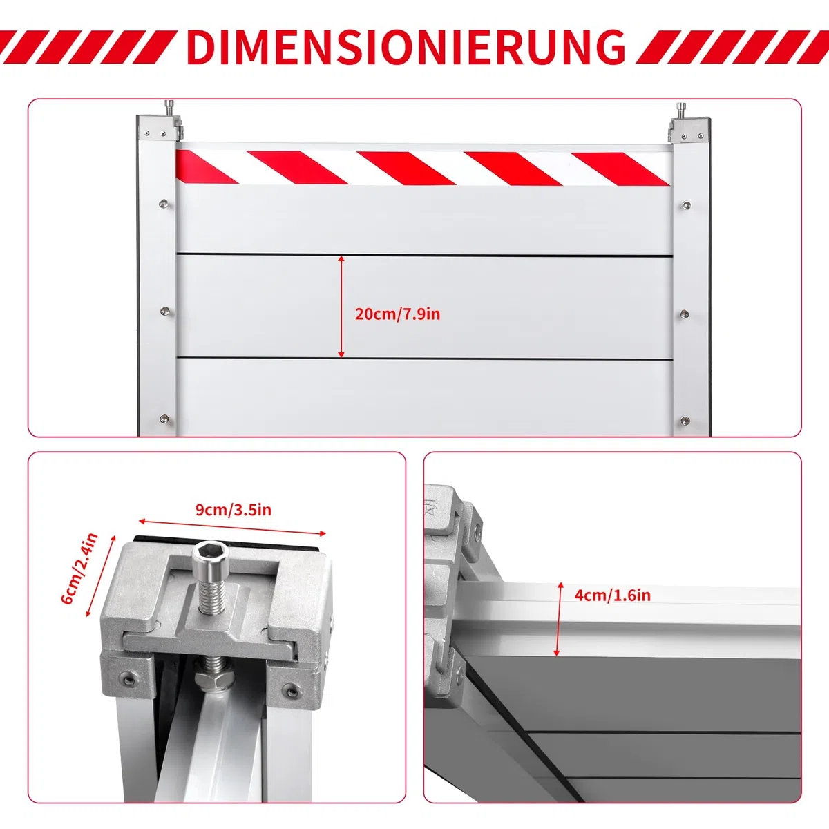 20cm High Hochwasserschutz Bei Türen Tragbar 77-297cm Long Absperrung Für Hochwasser Kellertüren Multifunktion Hochwasserschutz Für Unterführungen Fabrik Garage(107 * 20cm)