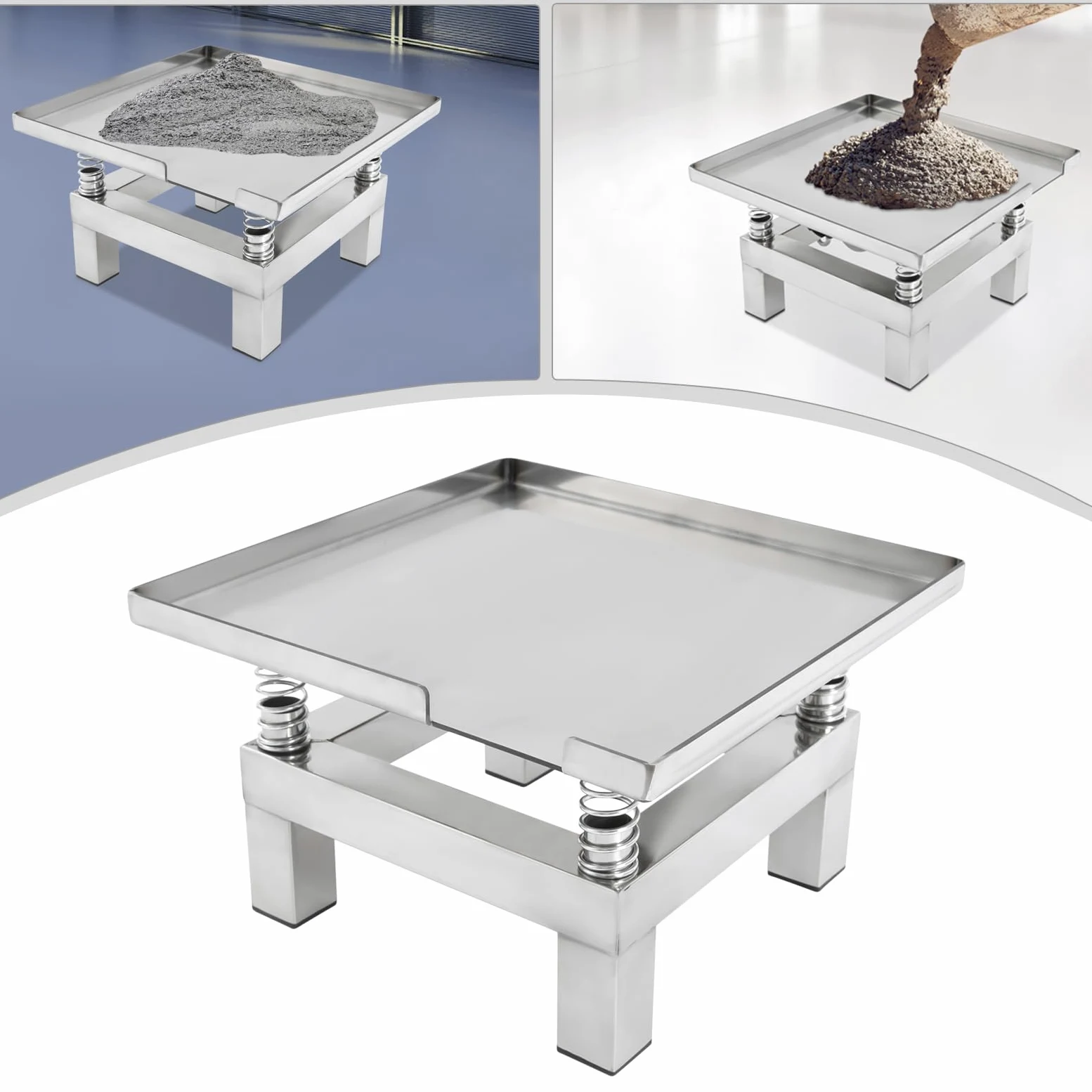 Beton-Rütteltisch, Arbeitsplatte Rütteltisch 50W für Formvibrationsformen, Kleiner Stahl Vibrationsplattform 3000-3600 U/min Belastung 10kg Amplitude 1-2mm Kleiner, 35 * 35 * 22cm