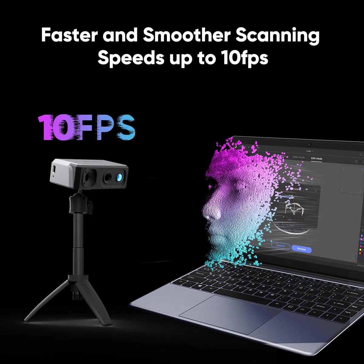 3DMakerpro Handheld-3D-Scanner, 0,02 mm Präzision, 10 FPS schnelle Scangeschwindigkeit mit Anti-Shake-Linse, 3D-Scanner für 3D-Drucker für Windows/MacOS, Handheld 3D-Scanner Seal Lite – Premium-Kit