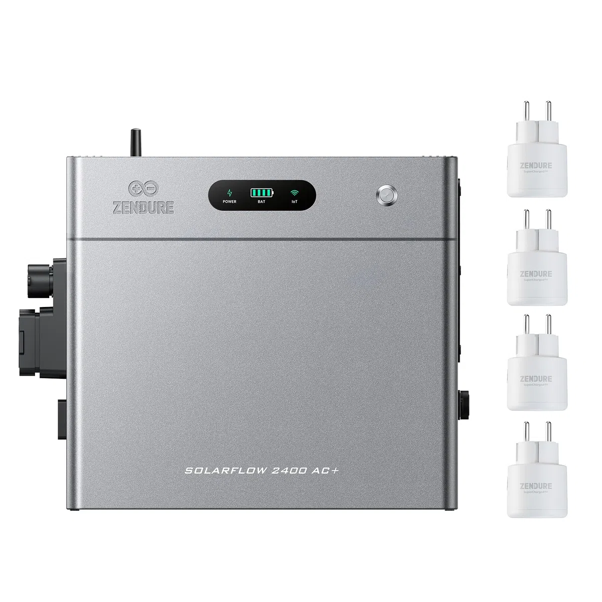 Zendure SolarFlow 2400 AC+ Balkonkraftwerk mit Speicher - Batteriespeicher für Balkonkraftwerk 2400W AC Bidirektionaler Ausgang Erweiterbar auf 16,8kWh, Plug und Play, IP65, KI-Energiemanagementsystem