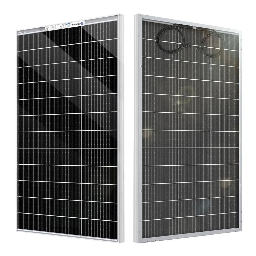 ECO-WORTHY Bifaziales Solarpanel120W 18V, Monokristallin Solarmodul für 12V Batterien, Photovoltaik, Solarpanel 12v ideal für Wohnmobil, Balkonanlage, Gartenhäuse, Boot