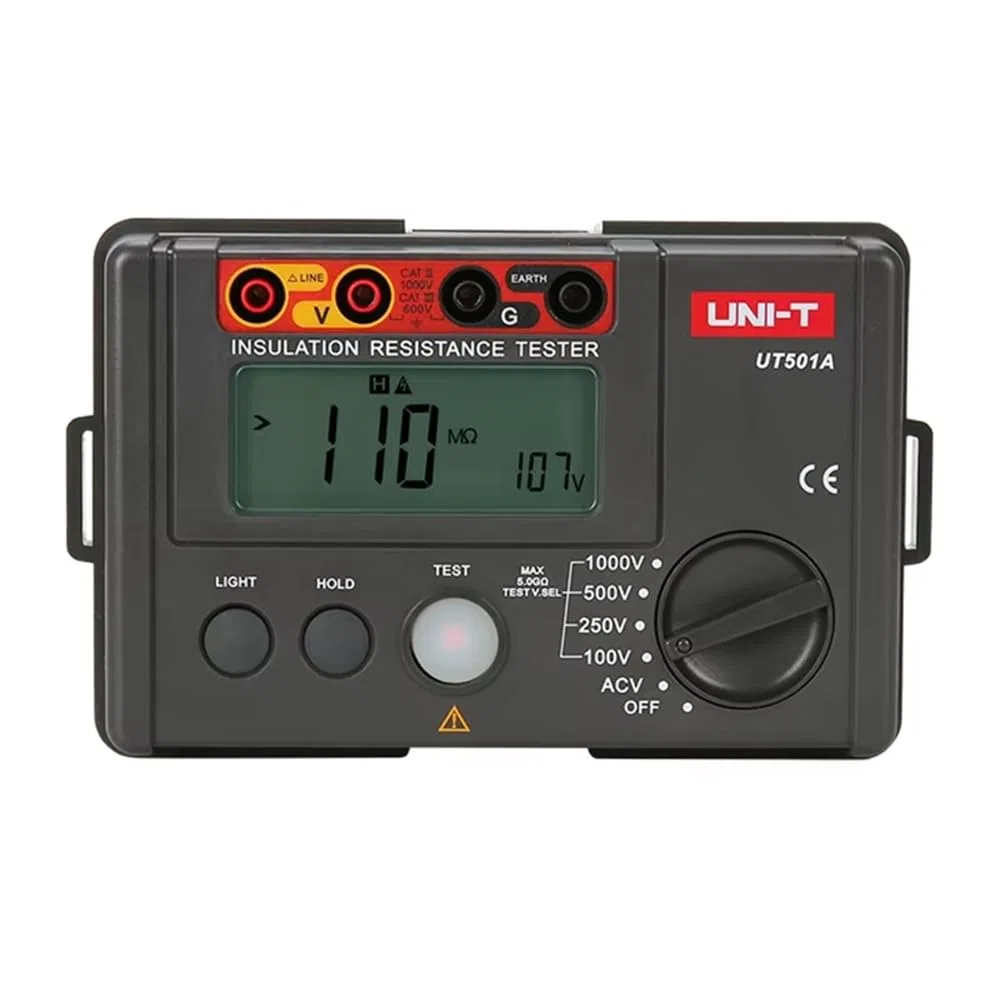 UNI-T UT501A Isolationswiderstands-Messgerät für Erde, Voltmeter, mit LCD-Hintergrundbeleuchtung, 1000 V