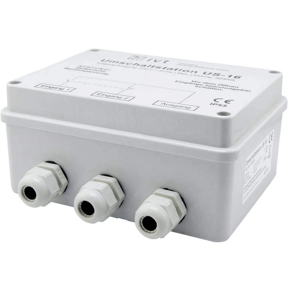 IVT Umschaltstation US-16 230V AC 16A 3600W Netzvorrangschaltung Prioritätenschaltung präzise Umschaltung Landstrom/Wechselrichterstrom bis 2700VA
