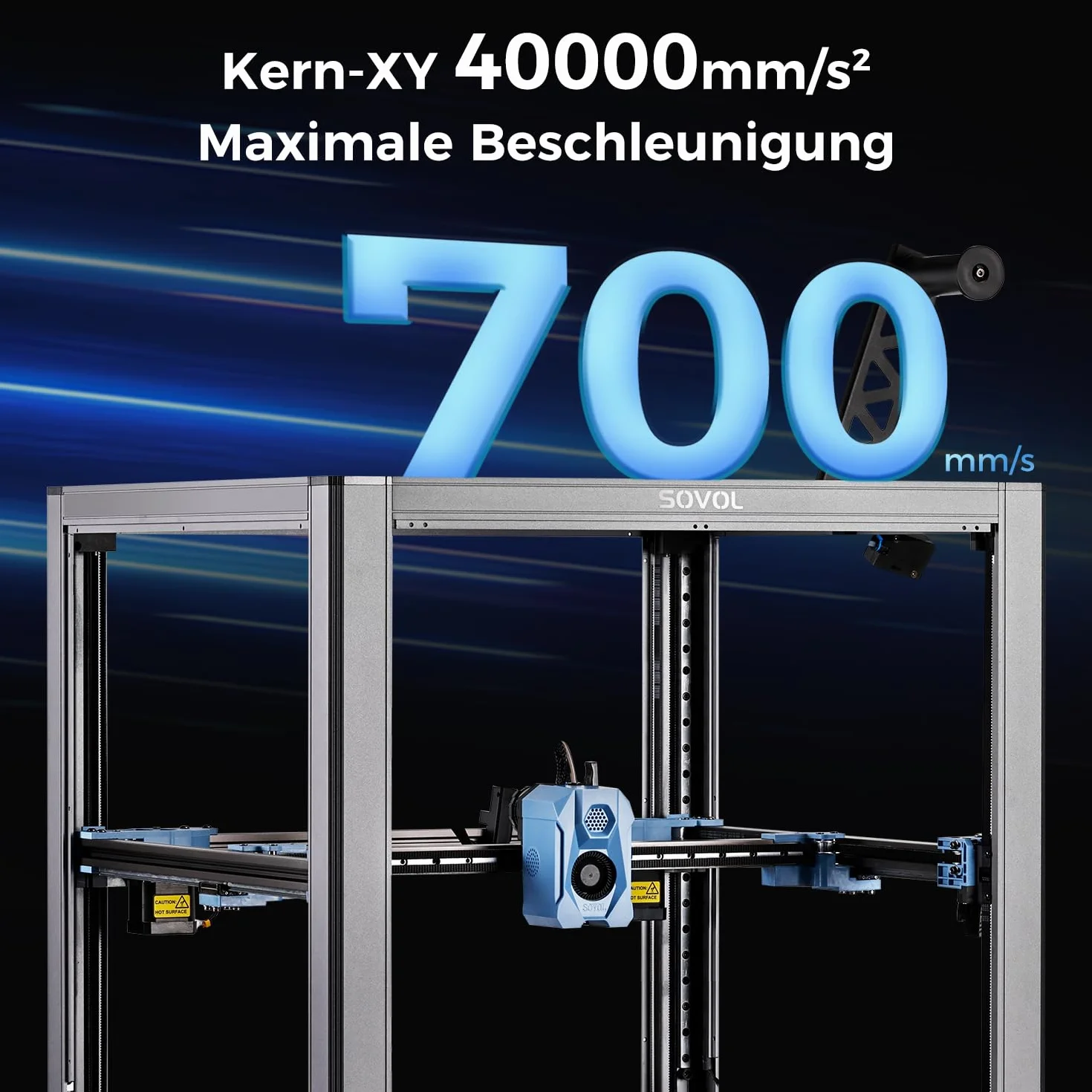 Sovol SV08 Core-XY 3D Drucker mit Kamera Voron 2.4 Open Source, 700mm/s Hochgeschwindigkeitsdruck, Open Source, 4 unabhängige Z-Motoren, Remote Control, Druckgröße 350x350x345 mm