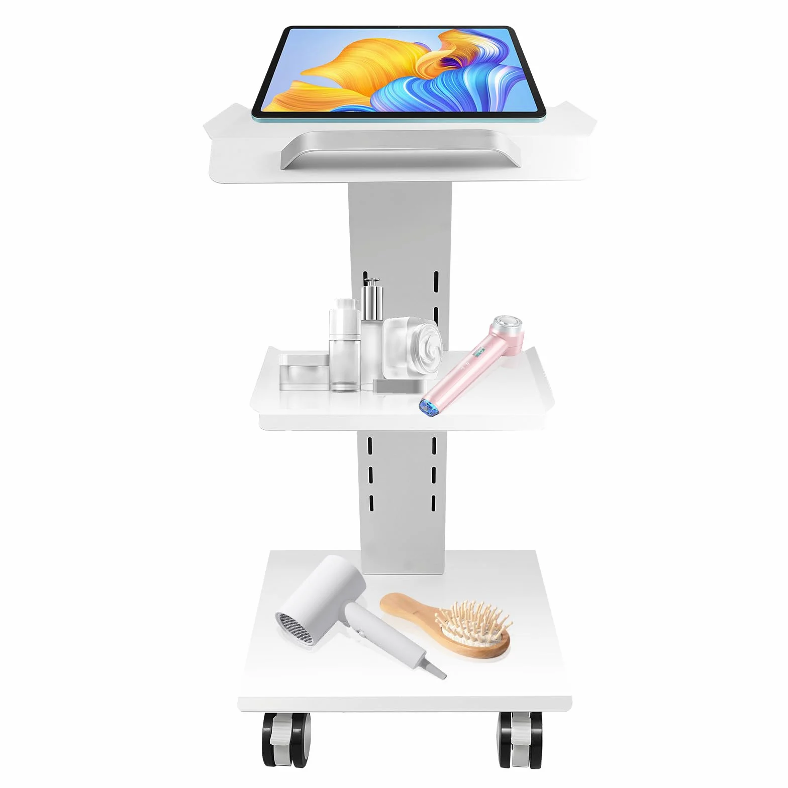 Rollwagen Medizinisch GeräTewagen, Dental Gerätewagen, Tragbar Gerätewagen mit Steckdose bequem,Rollender Klinikwagen mit Instrumentenablage