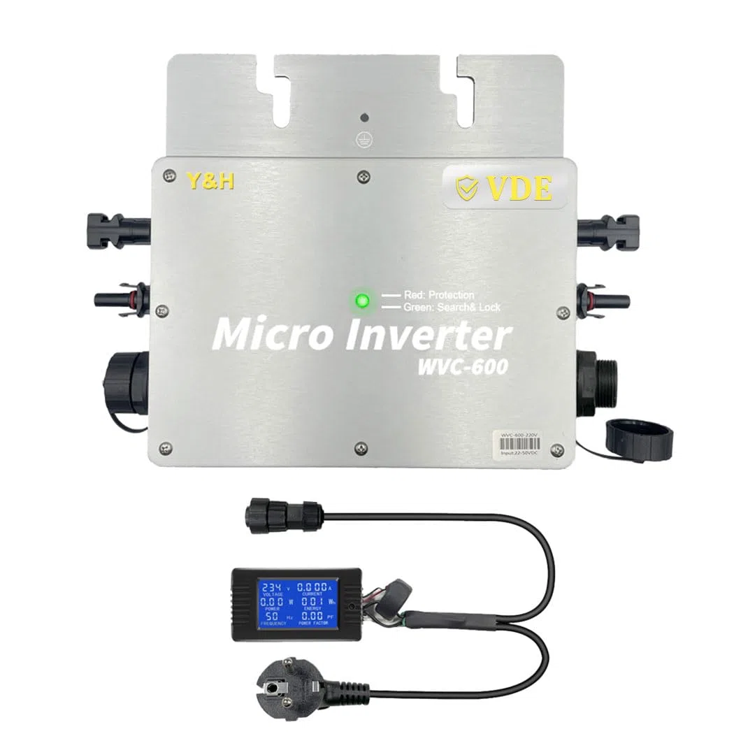 【Versand aus DE】 Y&H 600W Mikro Wechselrichter für Balkonkraftwerk IP65-Wasserdichter Netzeinspeisung Wechselrichter mit LCD-Display