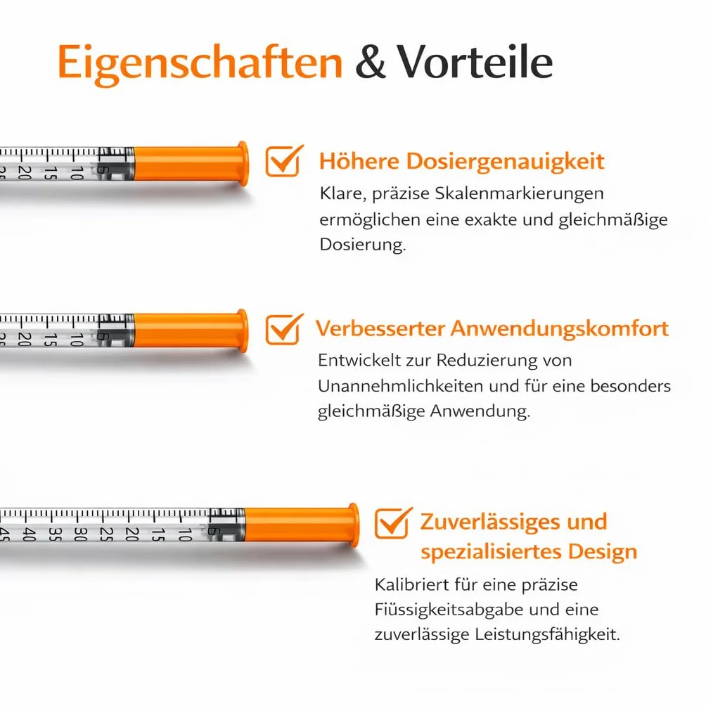 100 Stück 0,5 ml U100 Präzisions-Dosiertubes 31G x 5/16" (0,25 x 8 mm), einzeln verpackt für Labor und technische Anwendungen