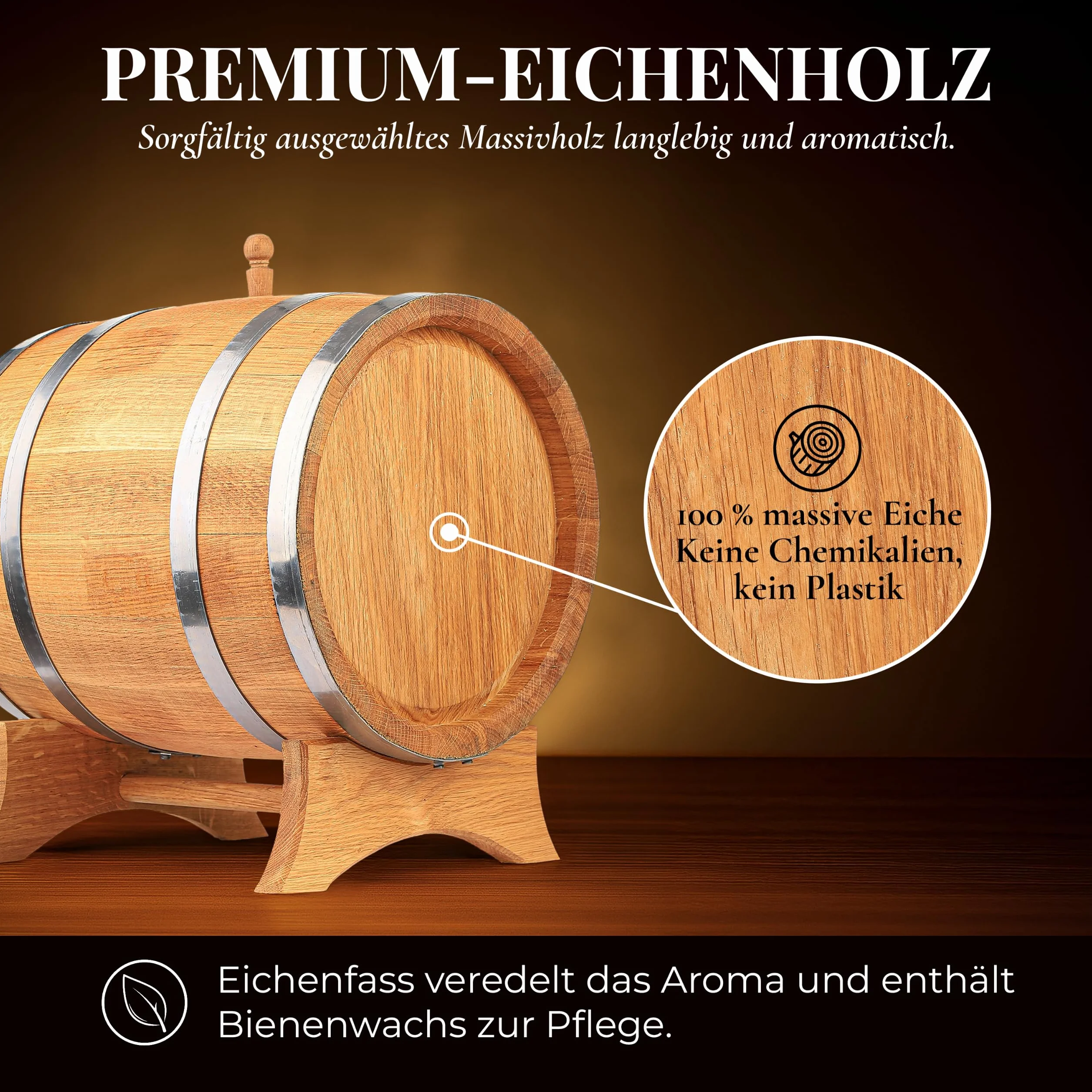 Holzfass Eichenfass Whiskyfass Weinfass Eichenweinfass Kleines Alkoholfass Eichenfass Großes Eichenfass 20 Liter