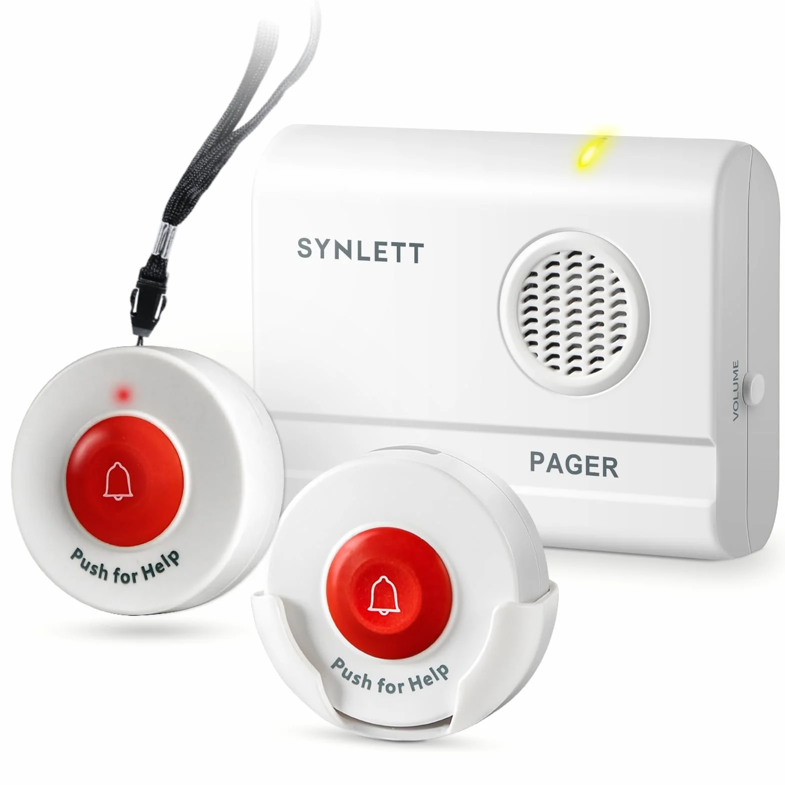 Pflege Pager mit 2 Rufknöpfen Kabelloses Rufsystem für Senioren Altenpflege und betreutes Wohnen Notrufhilfe auf Knopfdruck