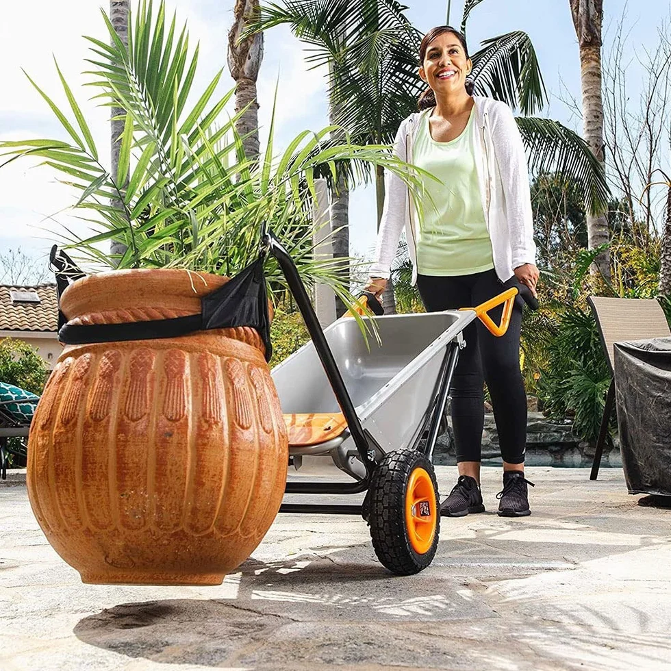 WORX WG050 Aerocart Multifunktions-Schubkarre – 8-in-1 Funktion: Sackkarre mit Vollgummireifen, Gartenkarre, Tragehilfe, Müllbeutelhalter UVM.