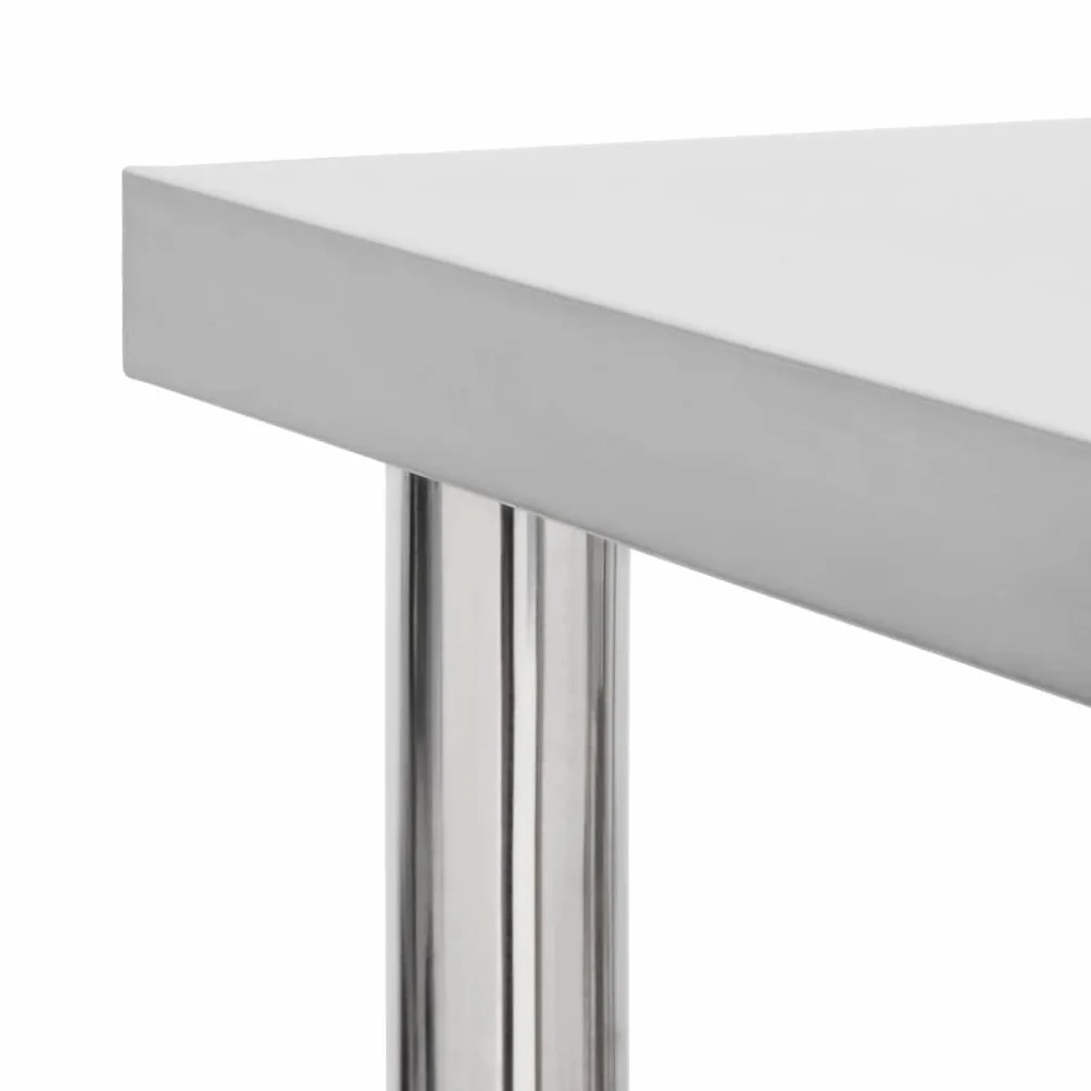 vidaXL Küche Arbeitstisch mit Rollen Küchentisch Edelstahltisch Gastronomie Gastro Tisch Zubereitungstisch 60x45x85cm Edelstahl Silbern