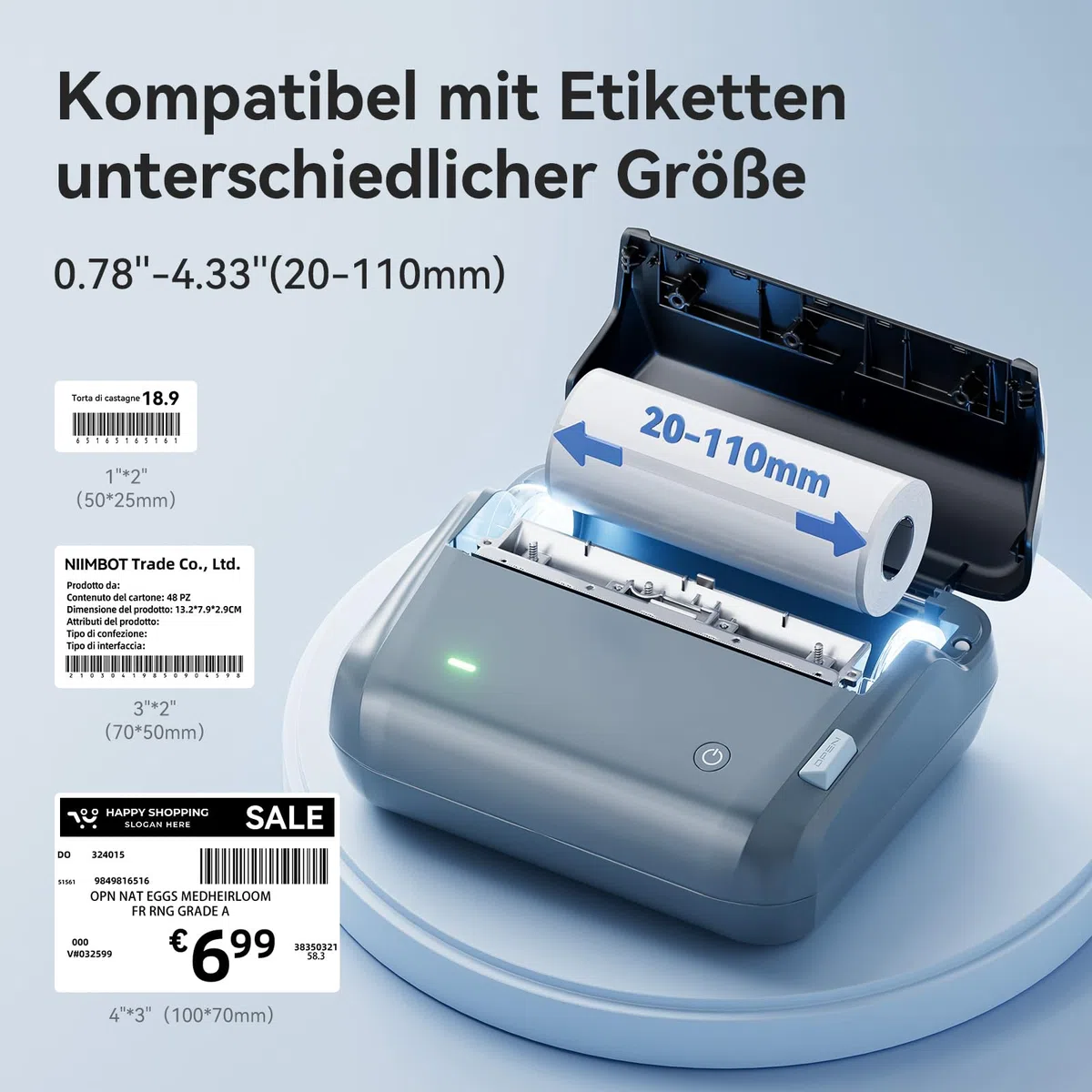 NIIMBOT DHL Etikettendrucker, 4x6 Versandetiketten Drucker B4 Label Printer, Beschriftungsgerät Selbstklebend Tragbar Etikettiergerät für Barcode, Amazon, Etsy, Shopify, DPD, GLS, UPS, DHL, FedEx