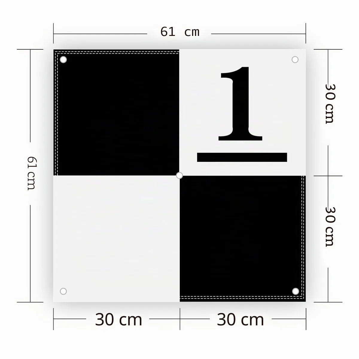 Bodenkontrollpunkte für GCP-Drohne, Mittelöse, nummeriert 0–9, 61 x 61 cm, schwarz/weiß, Antennenmarker, Ziel, UAV für Pix4D-kompatible Kartierung und Vermessung, 10 Stück