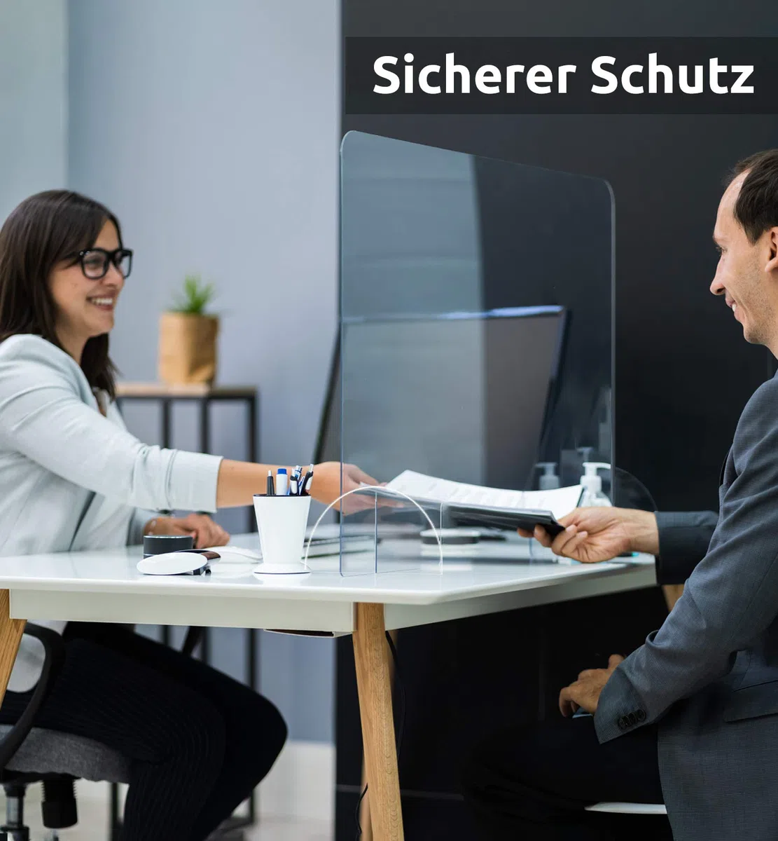 MyMAXXI | Selbststehender Spuckschutz Aufsteller aus 5mm Acrylglas standfest glasklar 130x90 cm Hygieneschutz | acrylic spit protection | Acryl Trennwand | Niesschutz Hustenschutz | Hygieneschutzwand
