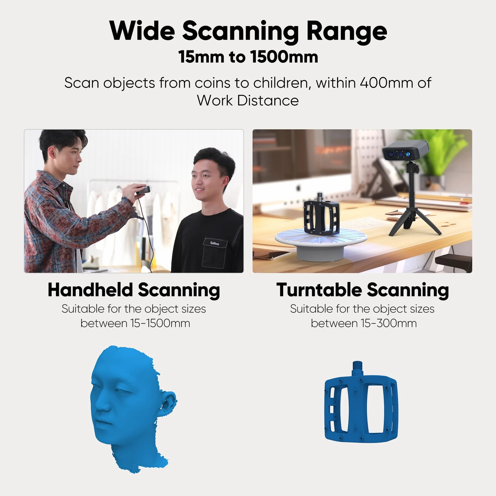 3DMakerpro 3D-Scanner Moose für 3D-Modellierung – Handscanner mit 24-Bit Farbe, 0,03 mm Präzision, Blaulicht-Technologie, AI-Tracking, Windows/macOS (Premium)